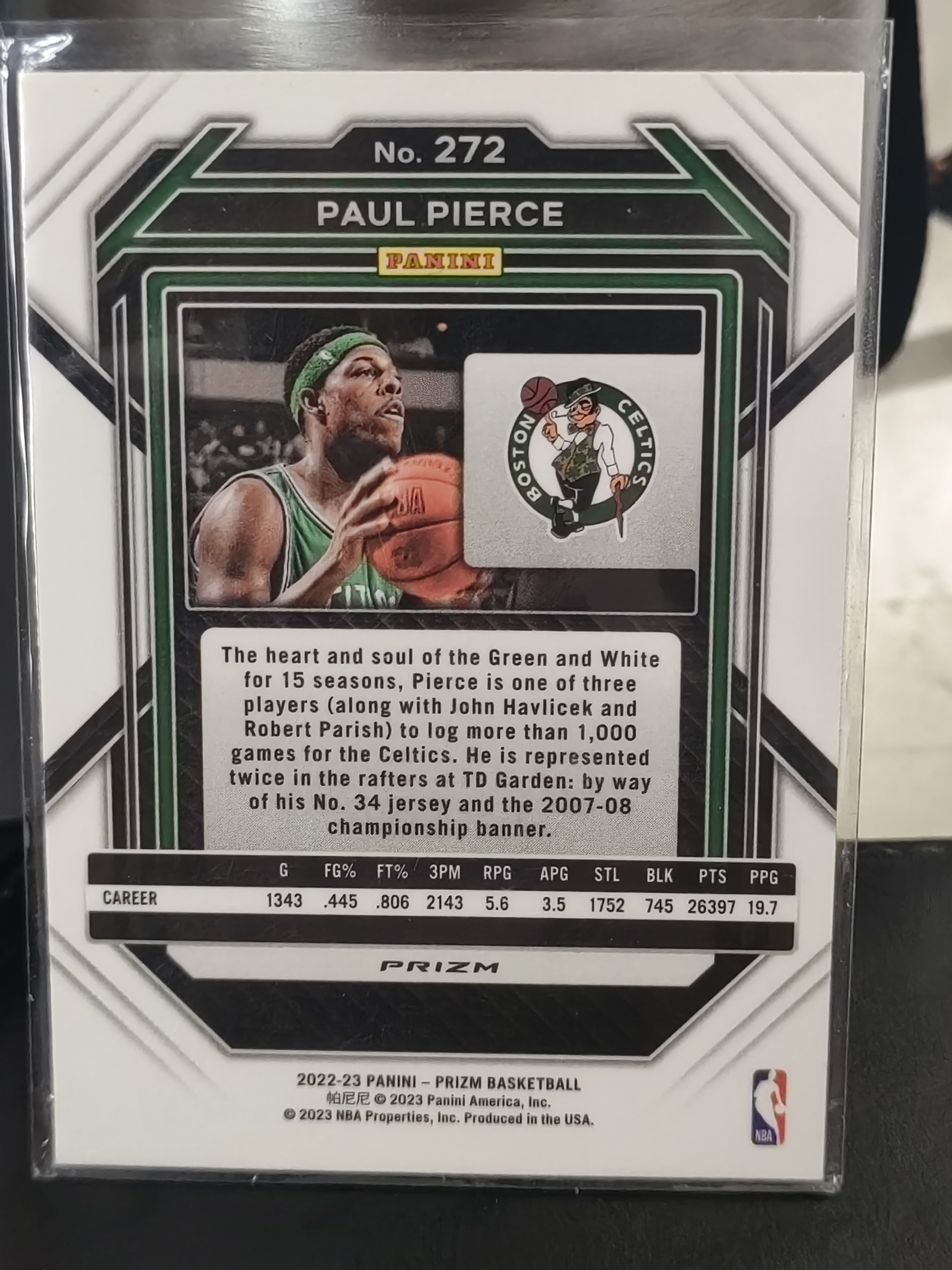 2022-23 Panini PRIZM Paul Pierce PZ 银折 保罗皮尔斯 凯尔特人 篮 白边白角 不保卡品 卡品如图