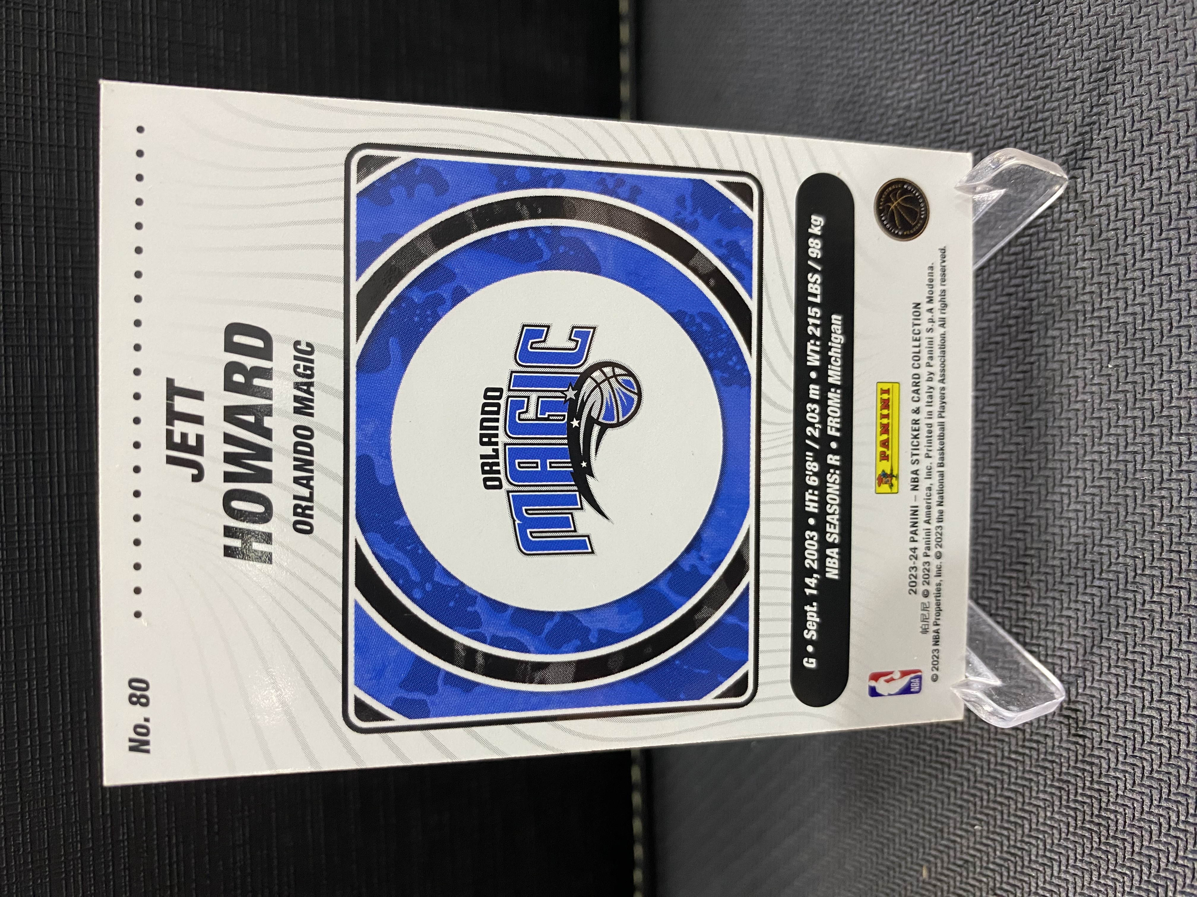 2023-24 Panini Sticker & Card Collection Jett Howard RC 新秀 杰特 霍华德 125编 收藏必备 卡品如图 -吹-【乌苏拍卖】