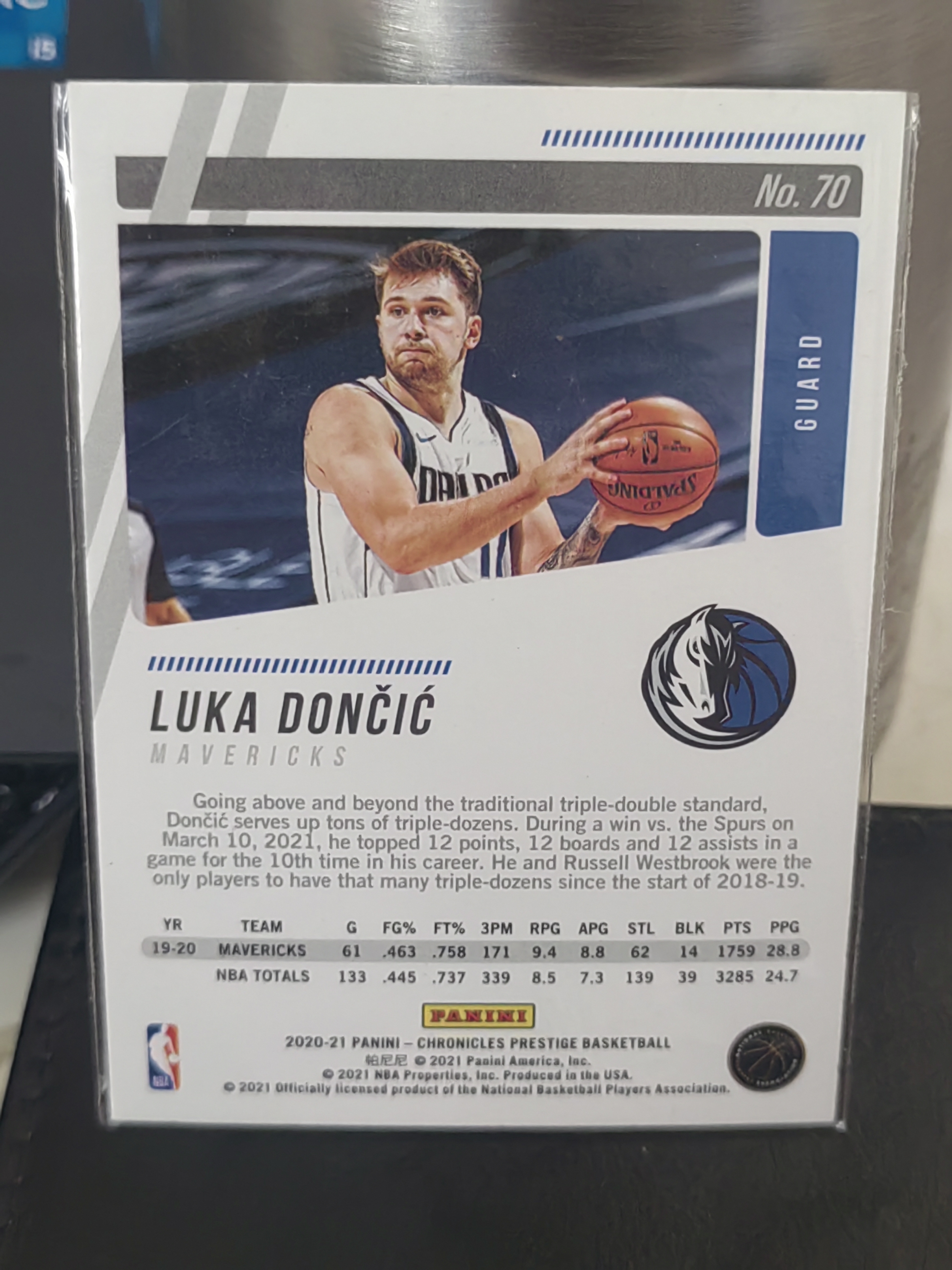 2020-21 Panini Chronicles Luka Dončić 编年史 卢卡东契奇 独行侠 篮 白边白角 不保卡品 卡品如图