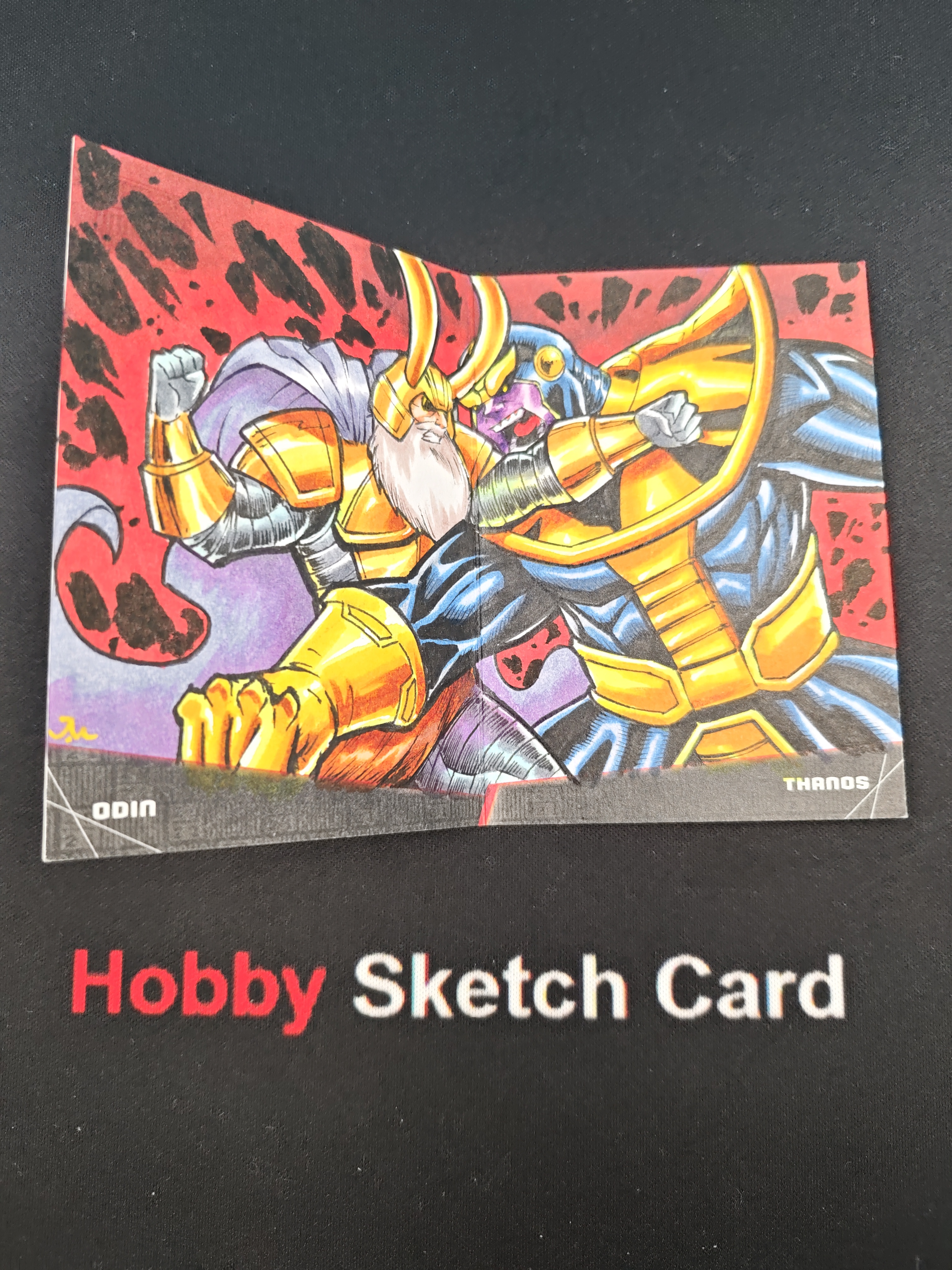 2021 Upper Deck Marvel (MCU) THANOS 漫威 年鉴 灭霸 Thanos 小书卡 手绘卡 画师 见背面 签字 签名 1of1