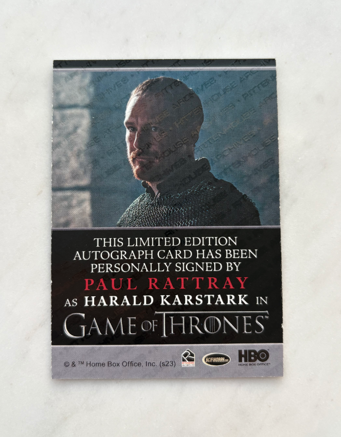 2023 Other Game of Thrones Paul Rattray HBO 权游 权利的游戏 权力的游戏 冰与火之歌 莱特雷 卡史塔克 卡签 角色Harald Karstark