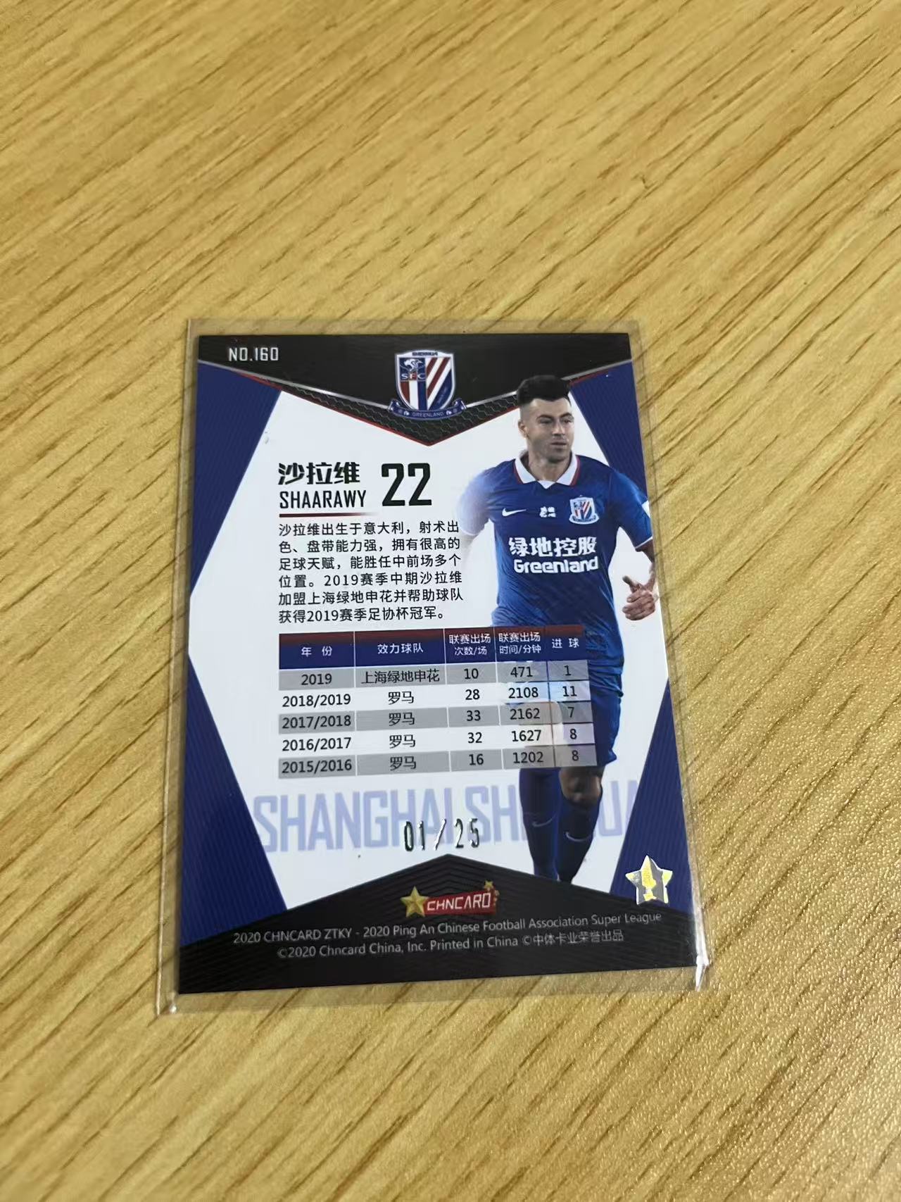 2020 中体卡业 ZTKY 沙拉维 中超联赛 折射系列 上海申花 沙拉维 绿折 /25编 BASE 卡品如图