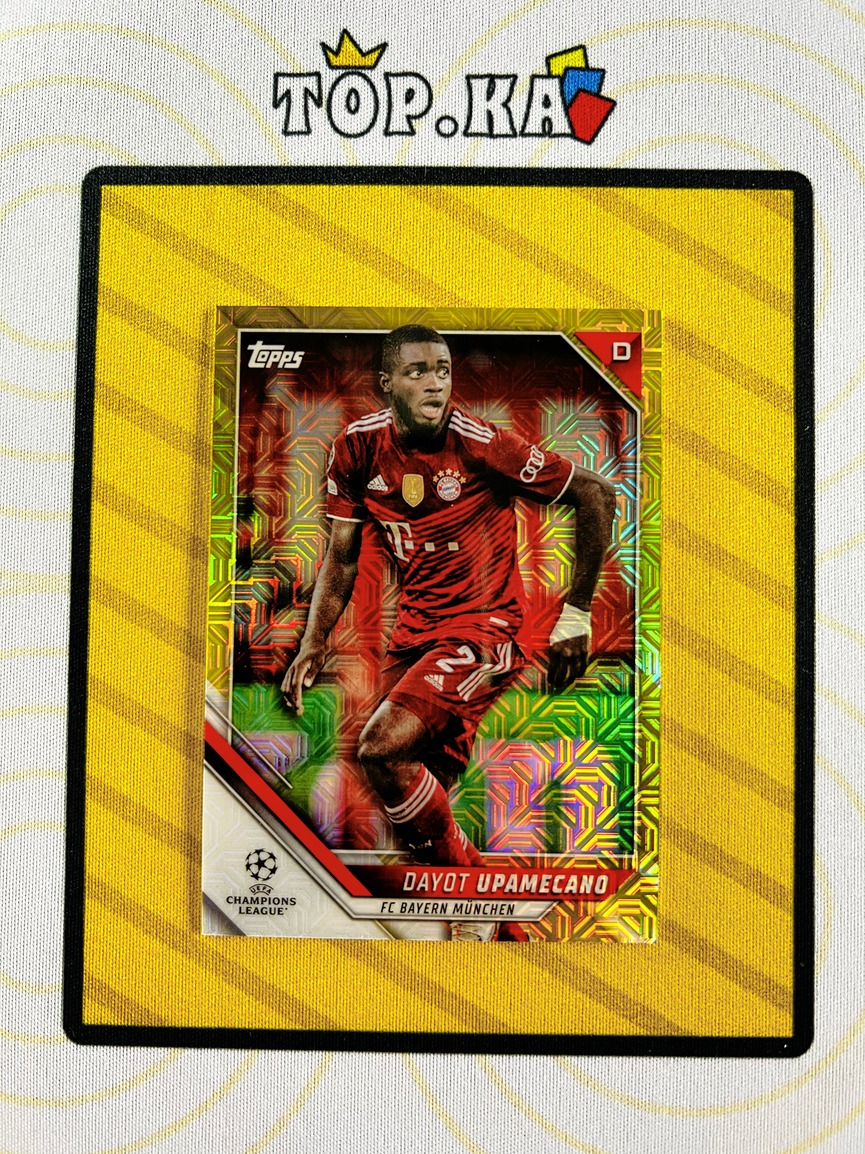 【顶尖卡社】Dayot Upamecano 于帕梅卡诺 2022 Topps UCC 欧冠 欧战 日版樱花 102/150编 黄MOJO折射 黄迷宫折射 拜仁慕尼黑 详情看描述 卡品如图【LIUN】
