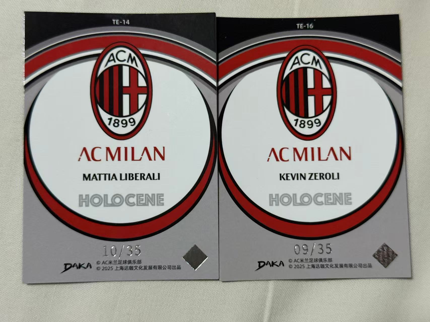 2024-25 DAKA AC米兰队盒 zeroli 【mxn拍卖】达咖 达卡 泽罗利 利贝拉里 35编 涡轮 特卡 AC米兰 AC MILAN 意大利 凑套必备 不发到付