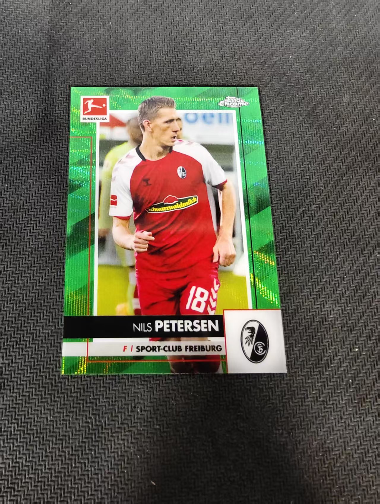 【可合并,不累计】2021 Topps Chrome Nils Petersen 彼得森 弗赖堡 德甲 绿波纹 99编 瑕疵如图