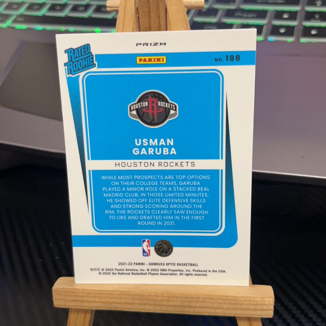 2021-22 Panini Donruss Usman Garuba RC 奥斯曼 加巴鲁 火箭 折射 银折 杜蕾斯 optic op 卡品如图 凑图必备 值得收藏!免费代卖!