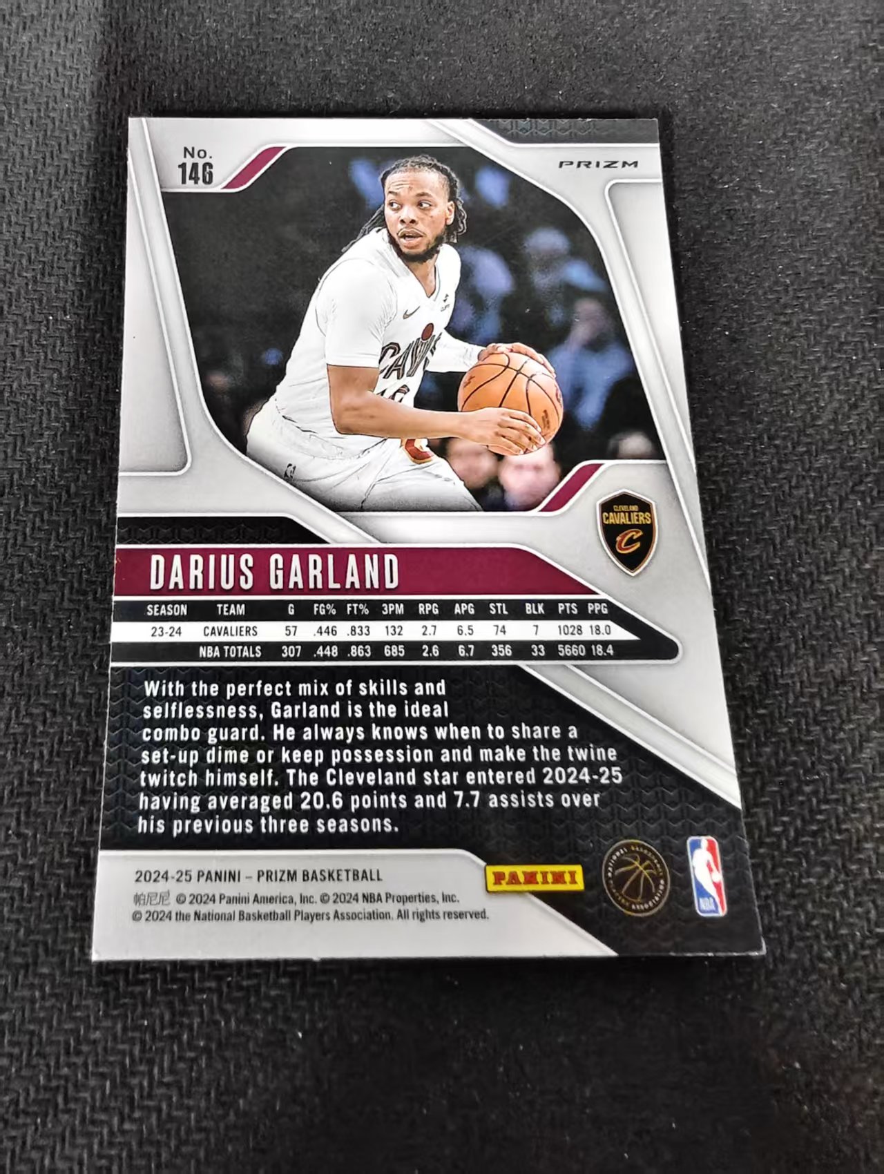 2024-25 Panini Prizm Darius Garland 达柳斯 加兰 骑士 绿碎冰 PZ 划痕 边角瑕疵 #146
