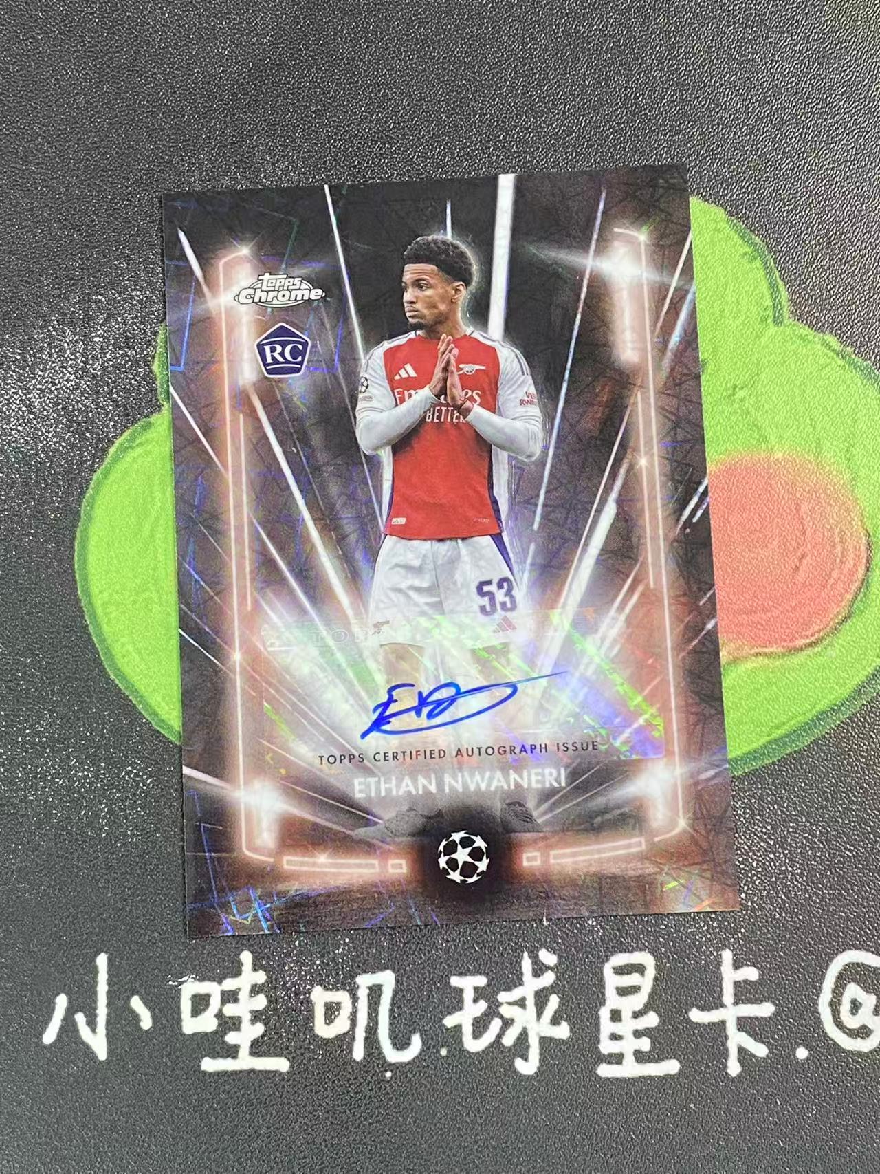 2025 Topps Chrome Ethan Nwaneri 欧冠 阿森纳 恩瓦内里 新秀 RC 签字 神奇小妖特卡 微瑕如图【ZYP代拍】Z586