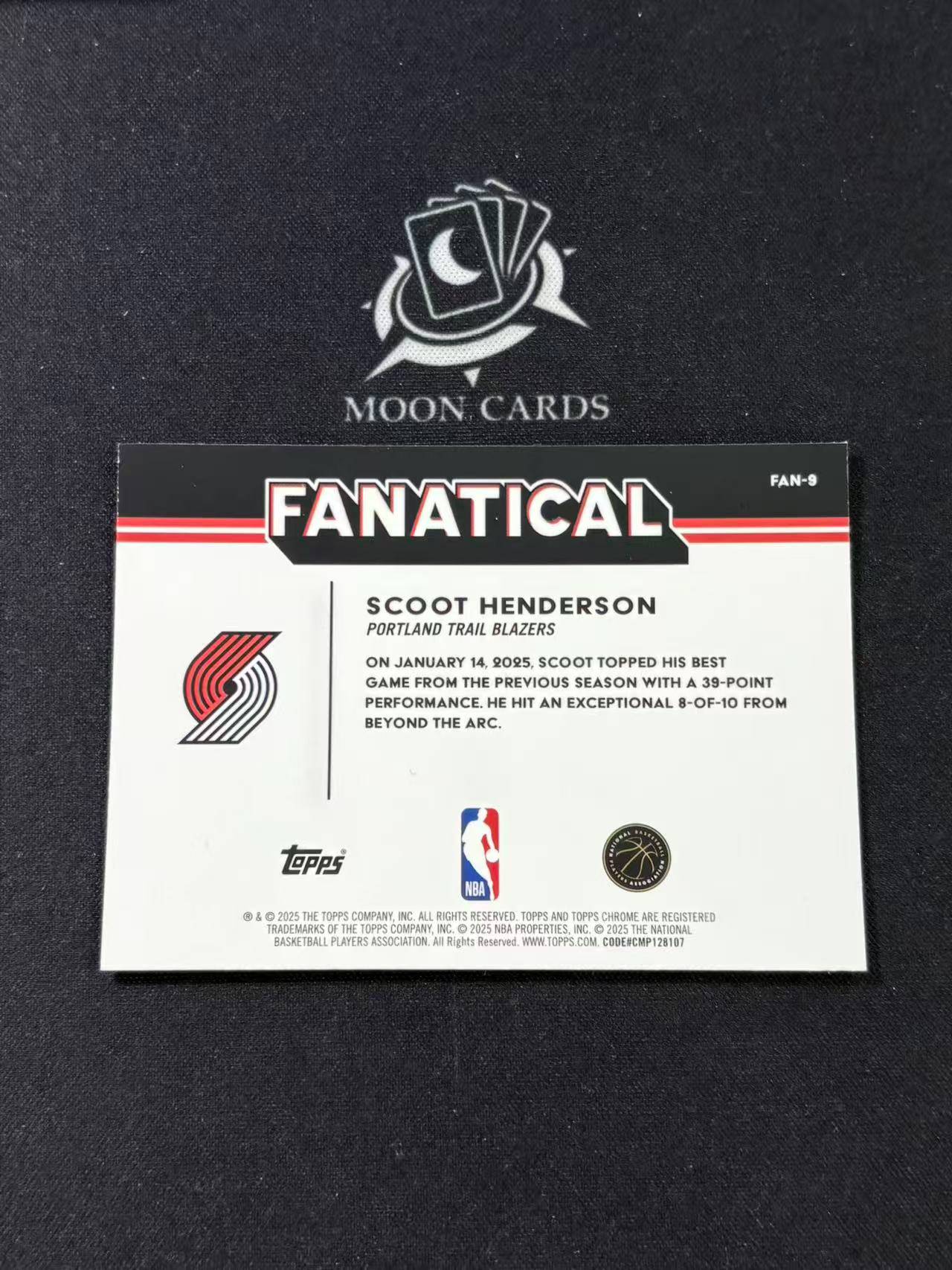 【梦卡拍卖】2025-26 Topps Chrome Scoot Henderson 狂热球迷 大比例 特卡 斯库特 亨德森 开拓者 #DD# 旧A06