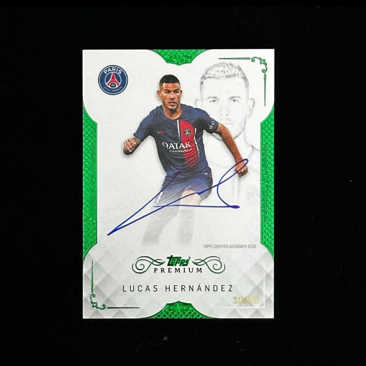 2023-24 Topps 巴黎队盒 Lucas Hernández 巴黎圣日耳曼 卢卡斯 埃尔南德斯 签字 30编 卡品如图 收藏必备 V