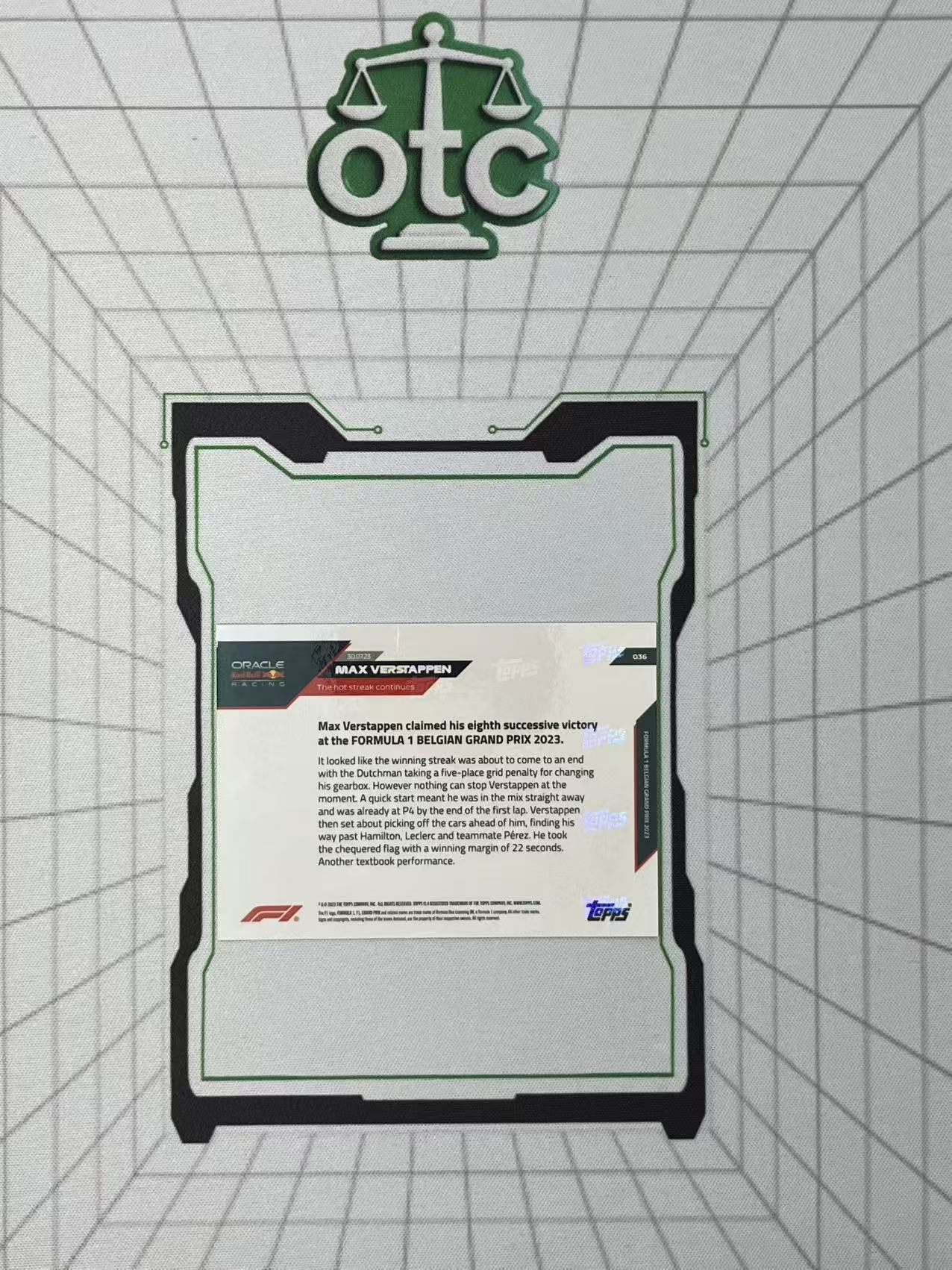 2023 Topps F1 Now Max Verstappen 【盎司收藏】维斯塔潘 红牛车队 比利时大奖赛 8连胜 vvww