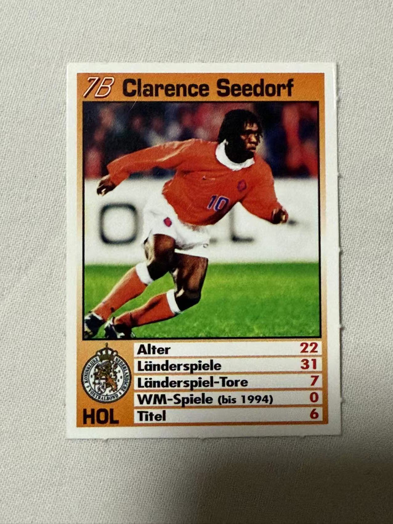 1998 不清楚 杂志卡 Clarence Seedorf 【mxn拍卖】 外国杂志出品 西多夫 27年老卡 小卡 荷兰 AC米兰 国际米兰 皇马 阿贾克斯 桑普多利亚 不发到付