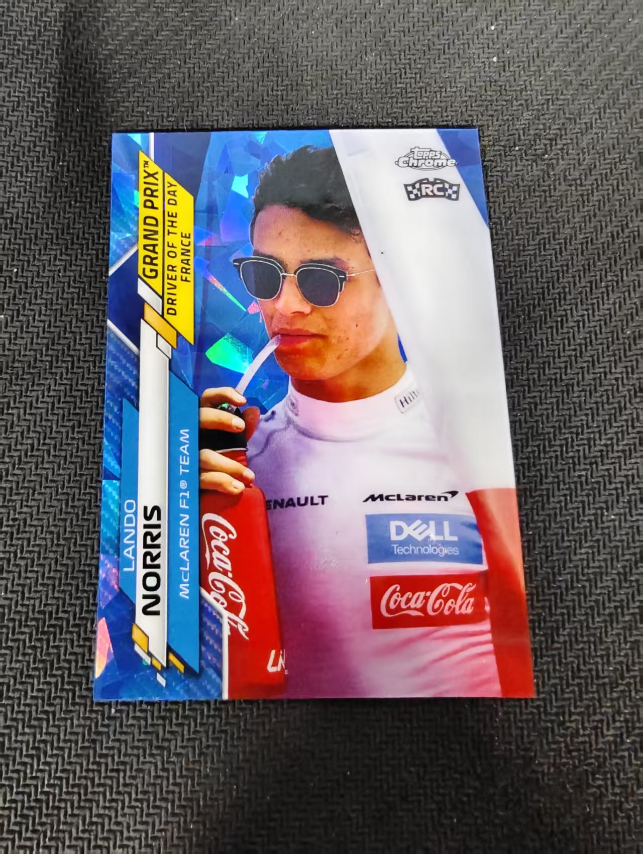 【汽水拍卖】2020 Topps Chrome Lando Norris RC 元年TC F1 兰多 诺里斯 新秀RC 迈凯轮车队 蓝宝石 碎冰折 坑印#161