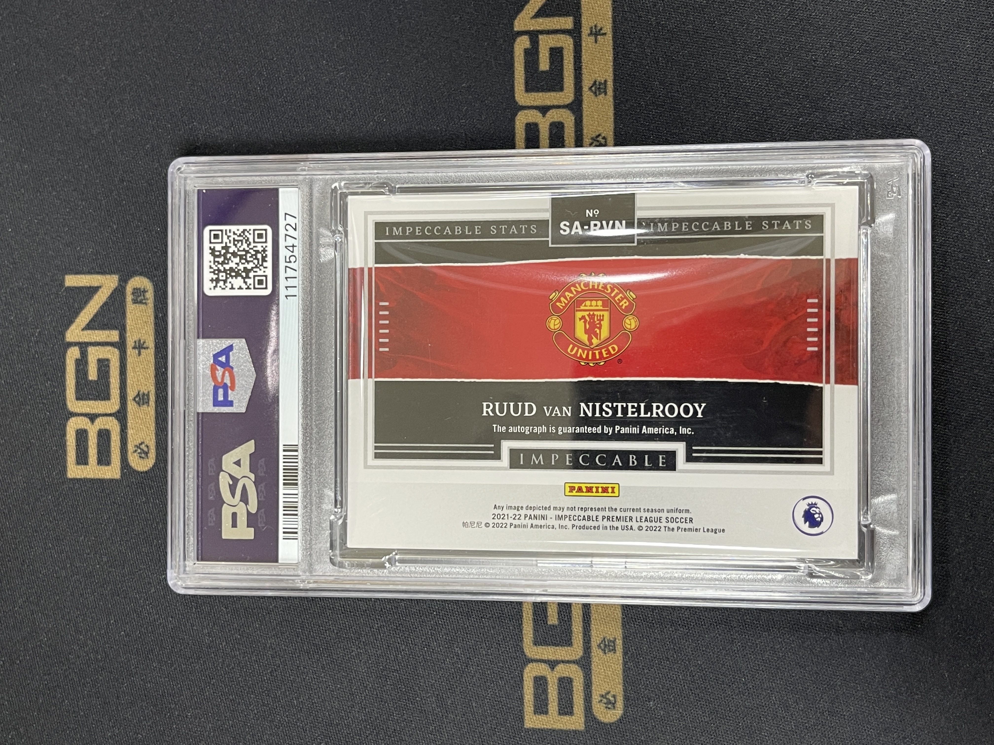 【必金拍卖-可累积】251026LY 2021-22 PANINI 小真金 英超 曼联名宿 范尼斯特鲁伊Van Nistelrooy 数据签 卡签95编 PSA8分签字10分 壳轻痕 收藏投资首选