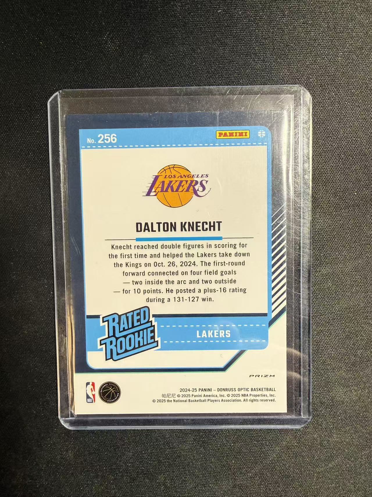 2024-25 Panini Donruss Optic Dalton Knecht RC 杜蕾斯OP 湖人 新秀年 克内克特 正银折 卡品如图 不保卡品