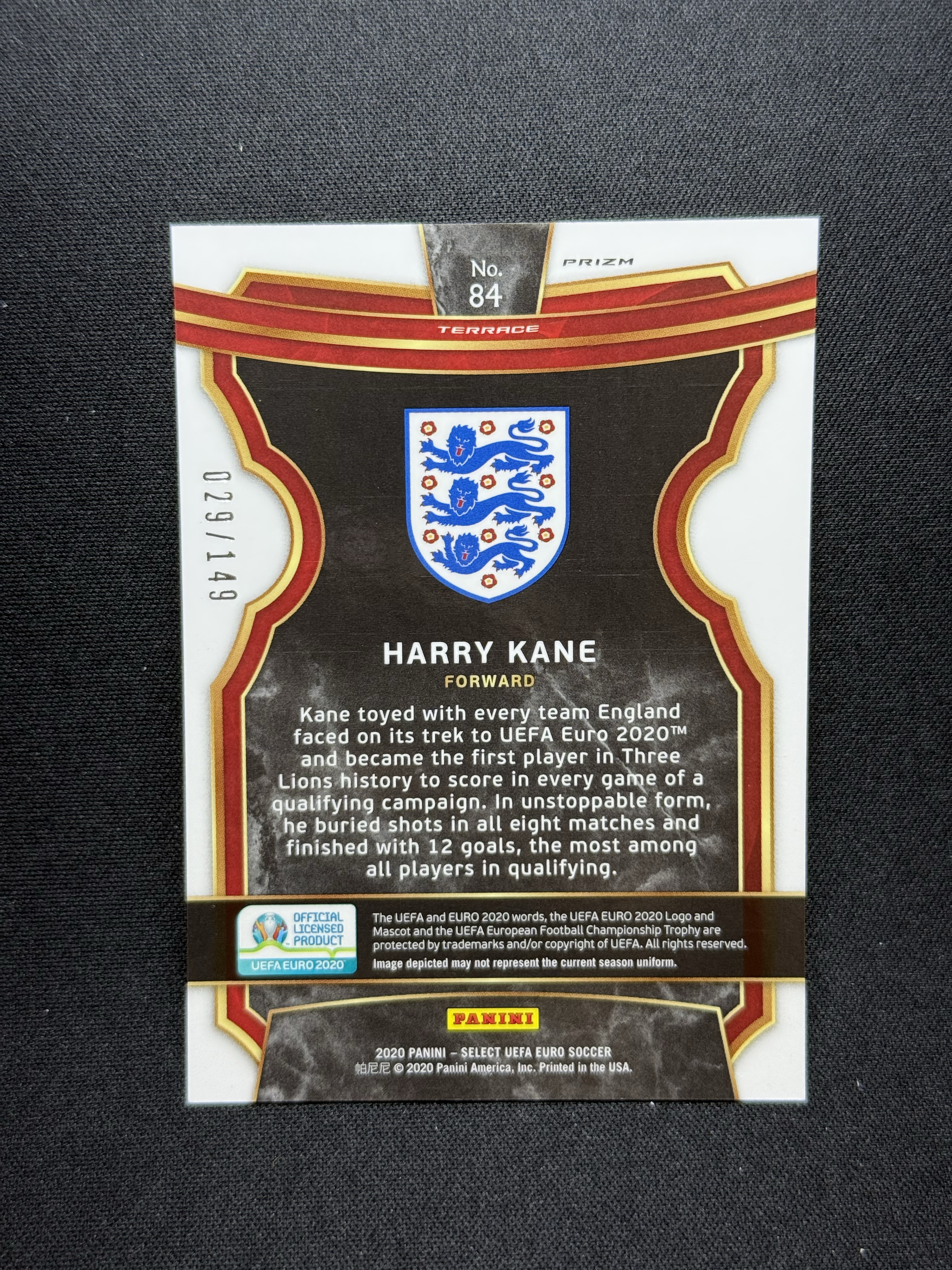 2020 Panini Select Harry Kane 【小贝代拍】欧洲杯 Select 英格兰 拜仁 热刺 凯恩 绿折 /149编 瑕疵如图 拍前看描述 H EW