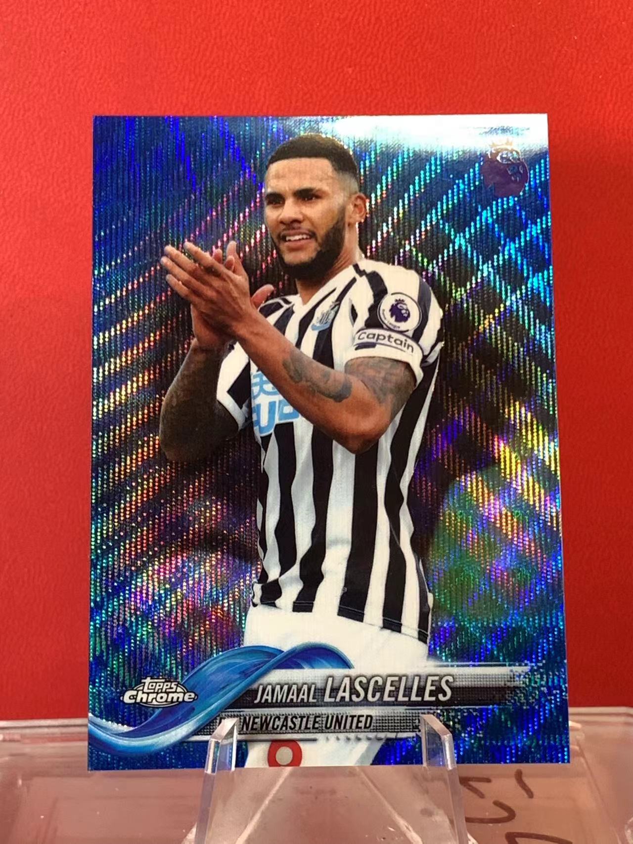 (詹叔代拍)2018-19 Topps Chrome Jamaal Lascelles 元年 贾马尔 拉塞尔斯 纽卡斯尔联 59/75编 蓝波纹折 卡品如图 顺丰寄付 泰山