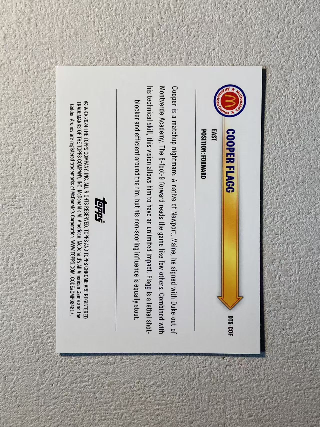 2025 Topps Chrome Cooper Flagg 新秀rc 库珀 弗拉格 状元 大比例 特卡 大学 美国之子 收藏必备