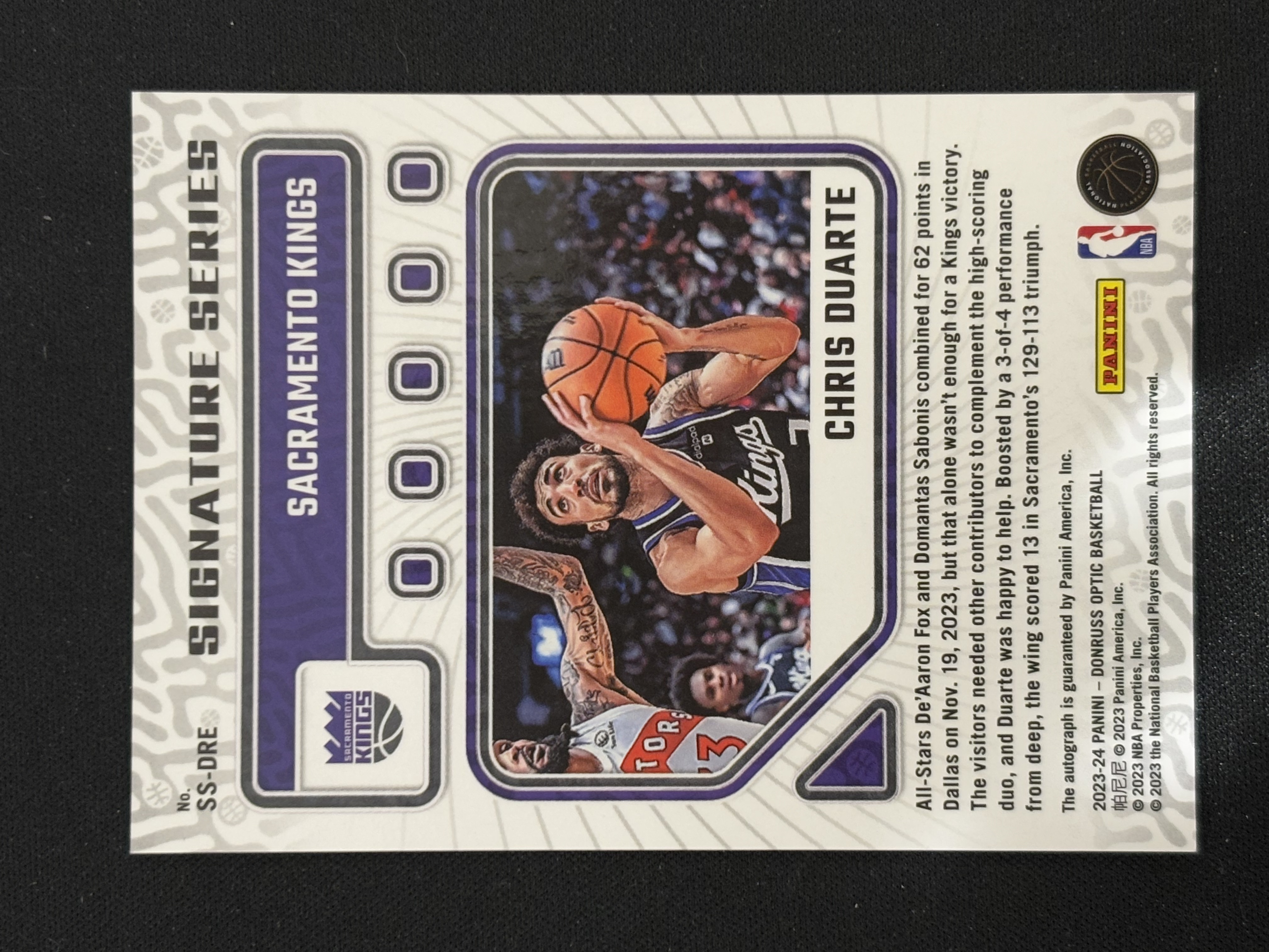 2023-24 Panini Donruss Chris Duarte 杜蕾斯OP 克里斯 杜阿尔特 Signature Series 签字 - dasha