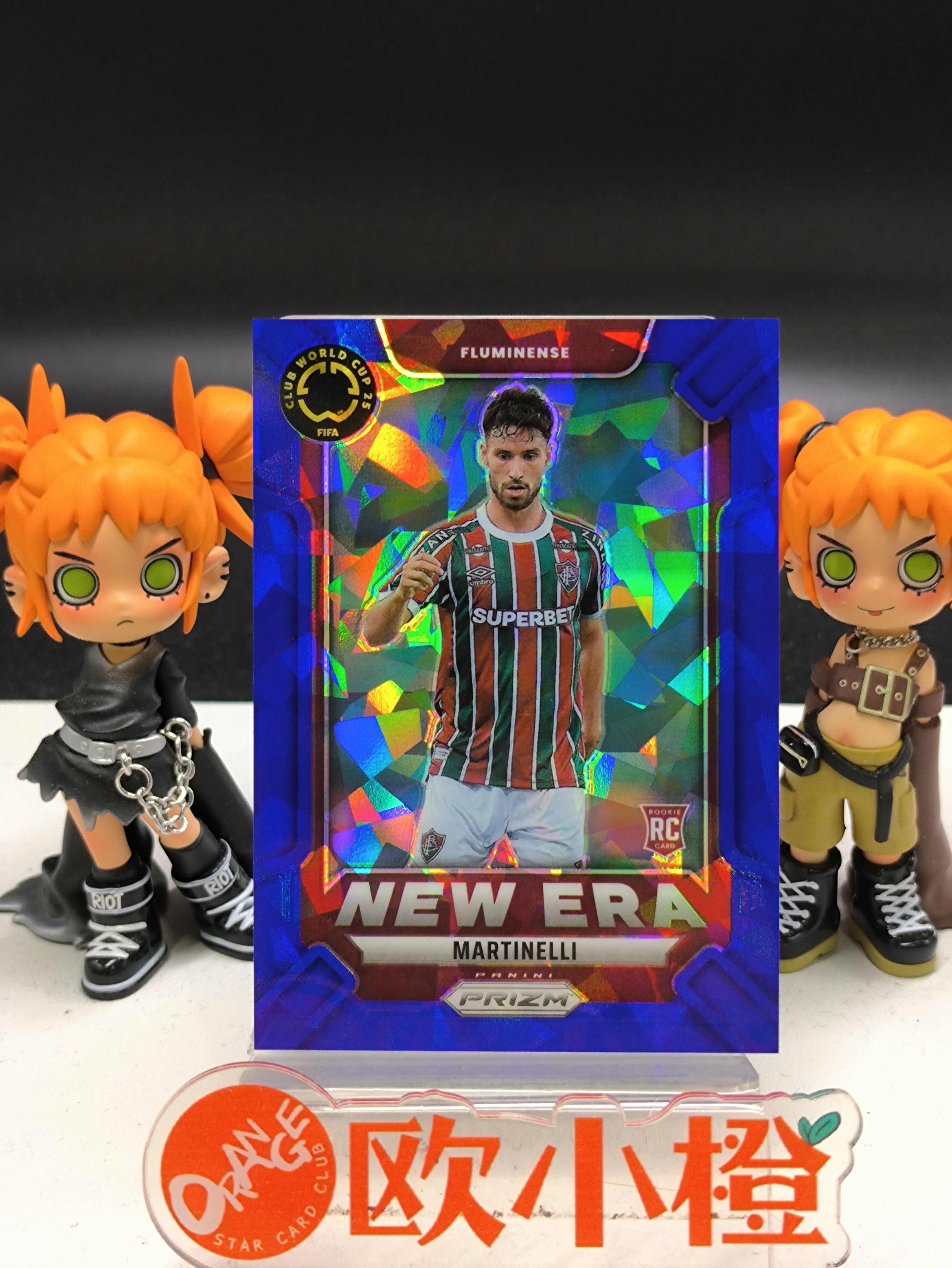 2025 【欧小橙急速拍】 Prizm Martinelli RC 世俱杯PZ 弗卢米嫩塞 新秀 马丁内利 New Era 新时代特卡 蓝碎冰折 99编 细节如图 收藏必备 航-JFE9149