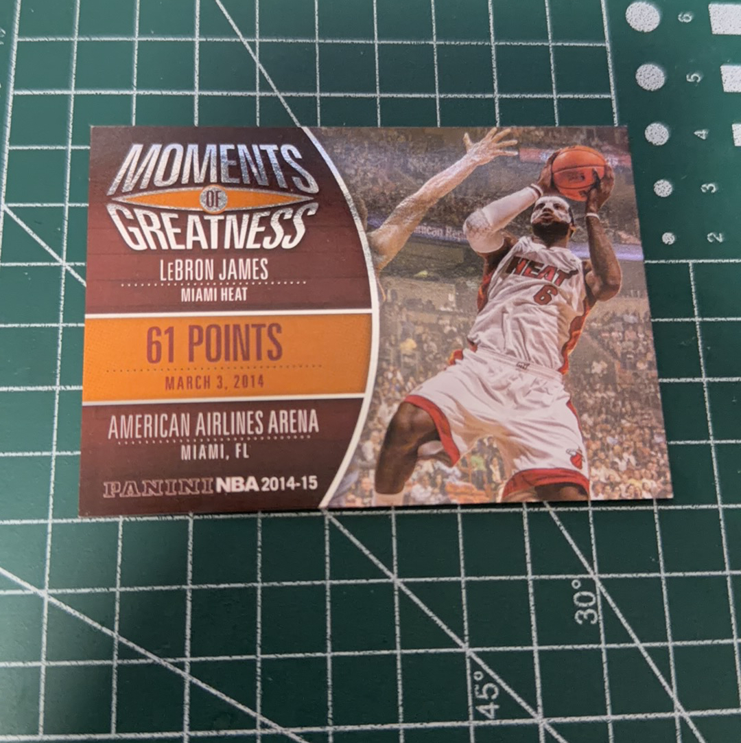 2014-15 Panini Americana LeBron James S.p.a. 勒布朗詹姆斯 小皇帝 61分特卡职业生涯最高 横版特卡 数据特卡 闪卡 十年老卡 绝版卡 稀有大比例
