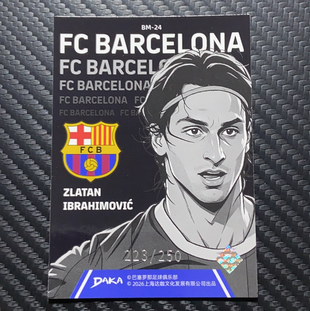 【小牛代拍】2026 DAKA 巴萨队盒 Zlatan Ibrahimovic 伊布拉希莫维奇 巨星漫像 硬卡 银折 223/250编 卡品如图(男)