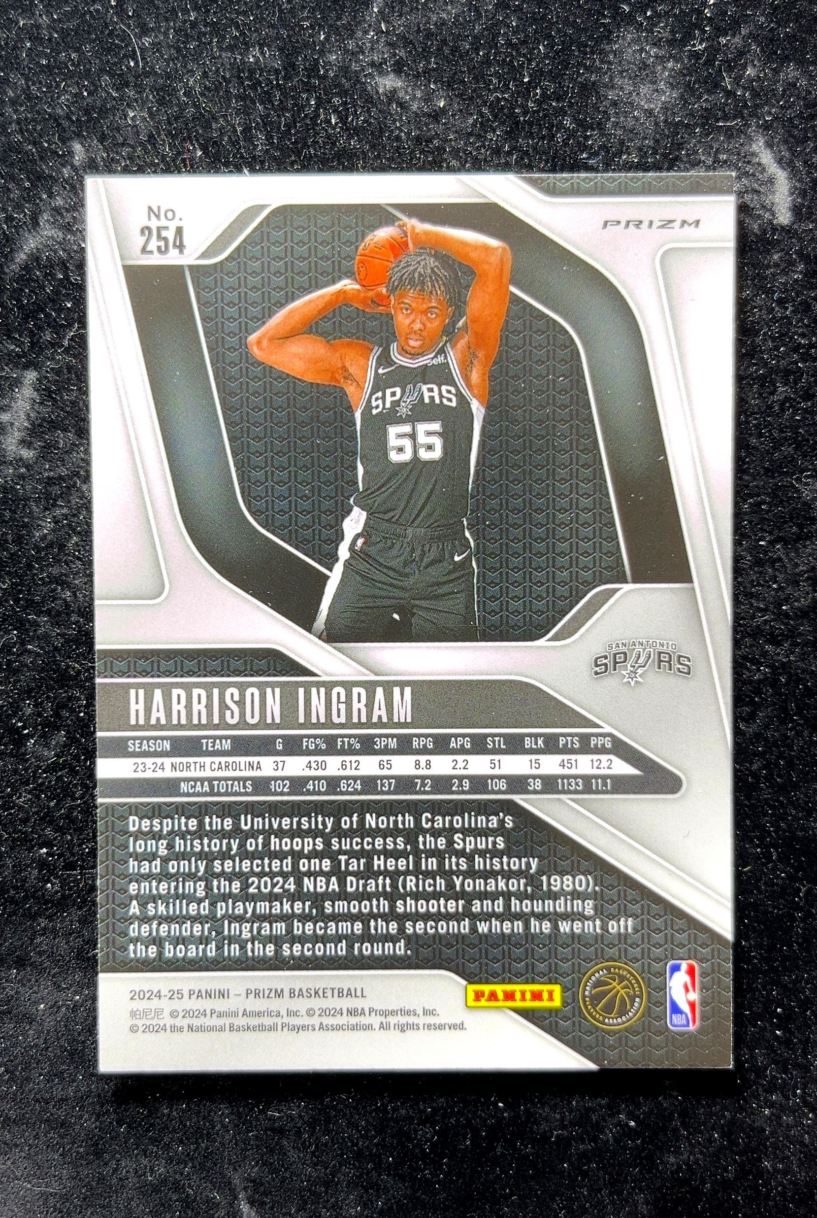 【小白1%代卖】2024 Panini Prizm Rookie RC Card 新秀卡 Harrison Ingram 哈里森·英格拉姆 银折 折射 新秀 RC 卡品如图 高价值 0702