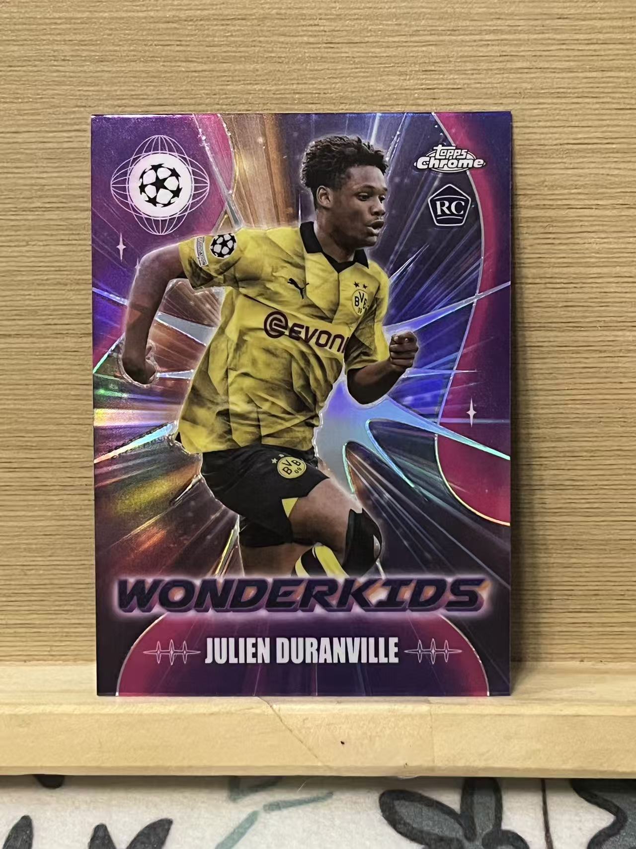 2024 Topps Chrome julien duranville RC 杜兰维尔 特卡 新秀 多特蒙德 欧冠 银折 pz 实卡精美 收藏必备 A61