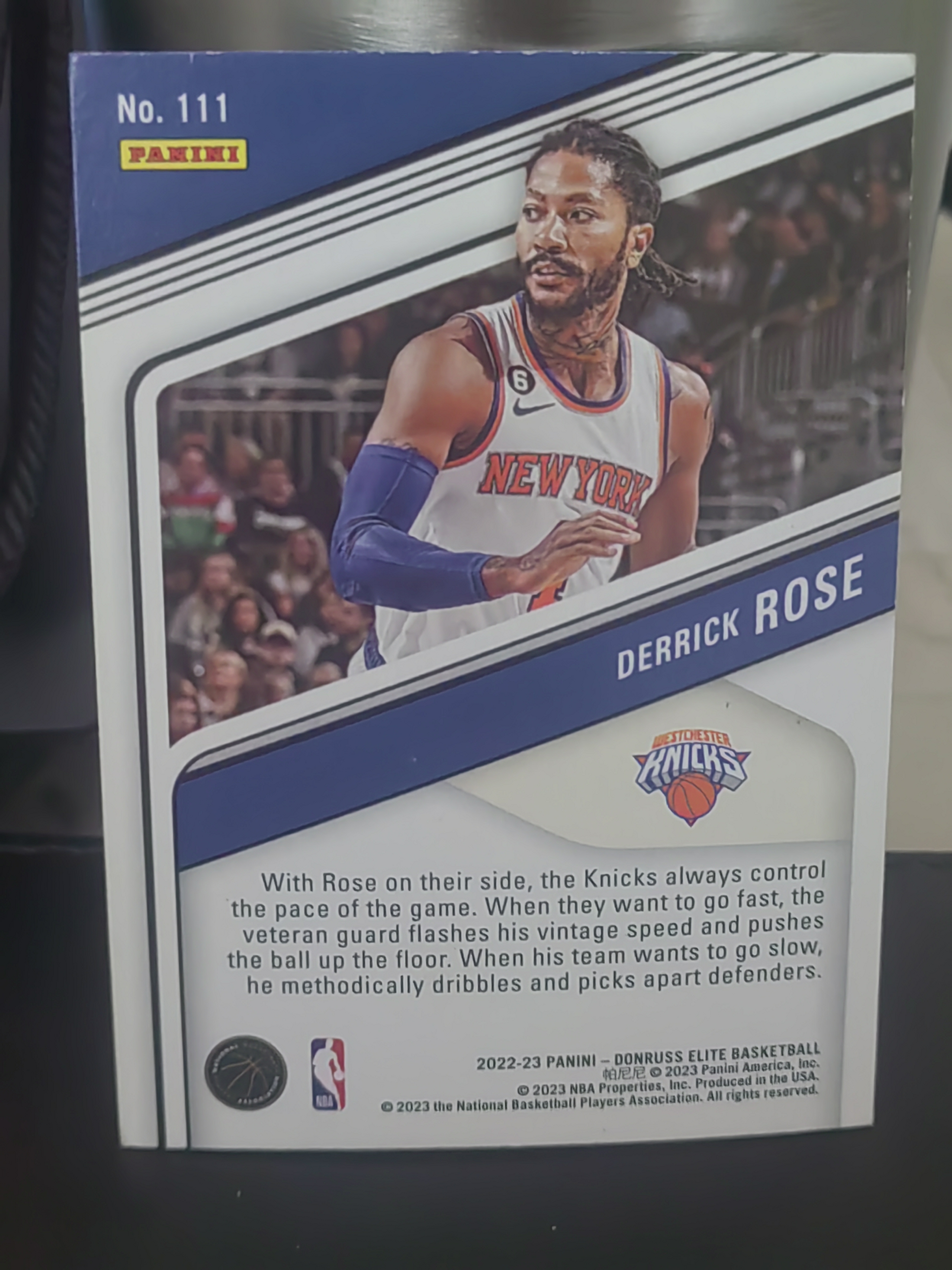 2022-23 Panini Donruss Elite Derrick Rose 精英 德里克 罗斯 风城玫瑰 尼克斯 篮 白边白角 不保卡品 卡品如图