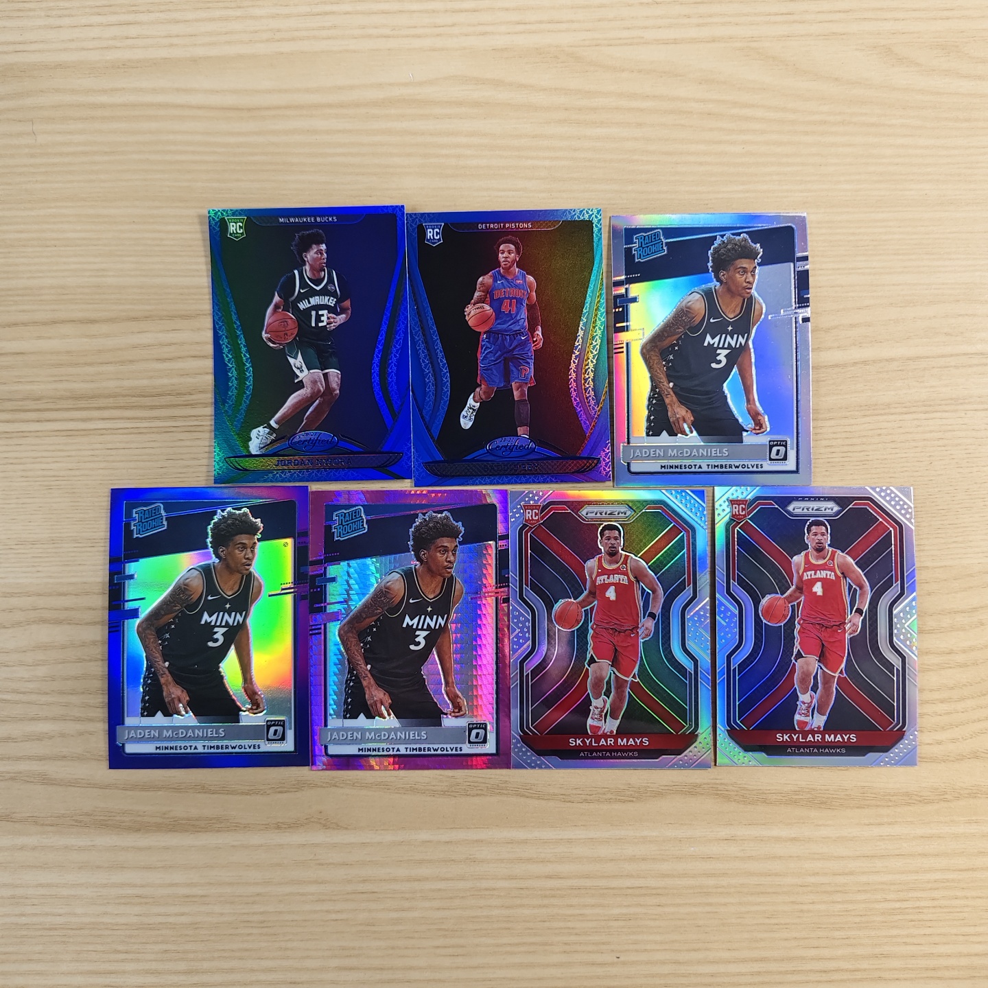 【一舟高清拍卖，4.75%费率】杰登 麦克丹尼尔斯 斯凯拉 梅斯 萨迪克 贝伊 2020 PRIZM 杜蕾斯OPTIC 新秀RC 折射 LOT 打包 7张不保卡品 介意勿拍 CAY008