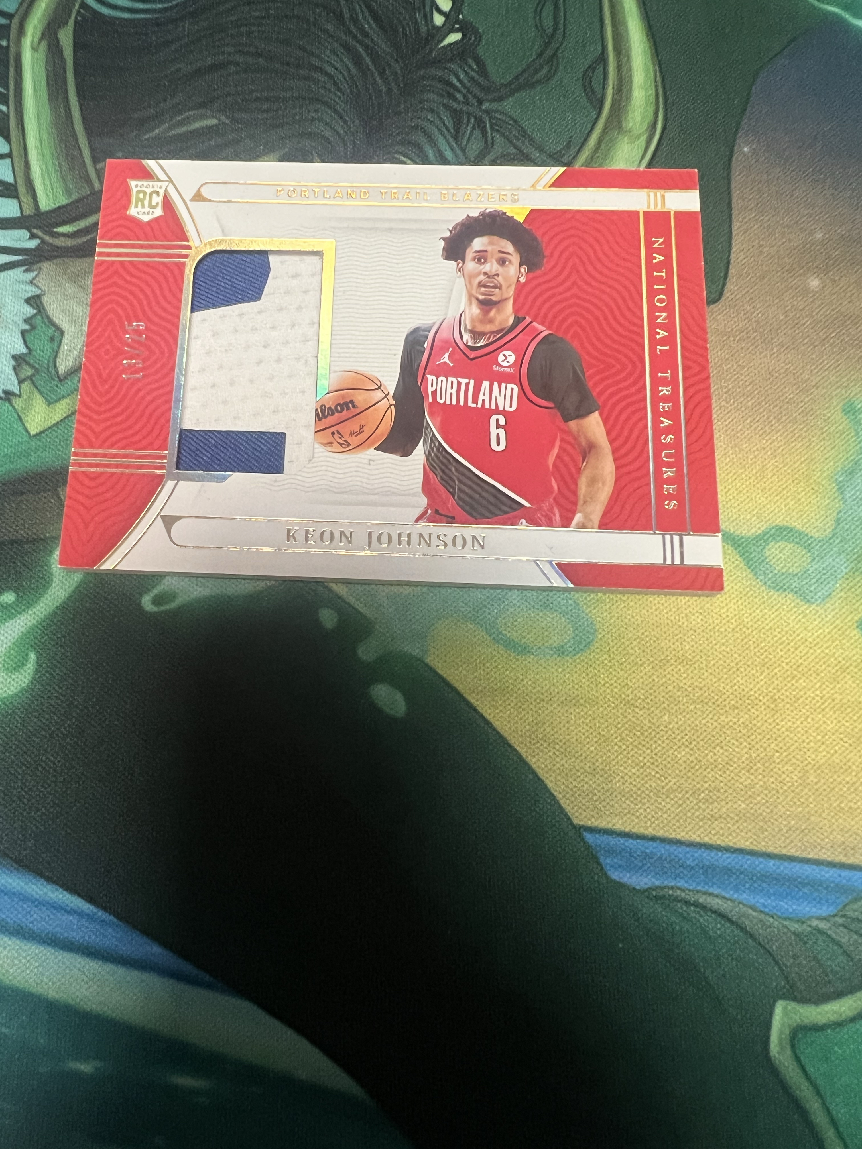 2022 Panini National Treasures Keon Johnson RC 波特兰开拓者 国宝 基翁 约翰逊 新秀 球衣切割 25编 卡品如图 介意勿拍