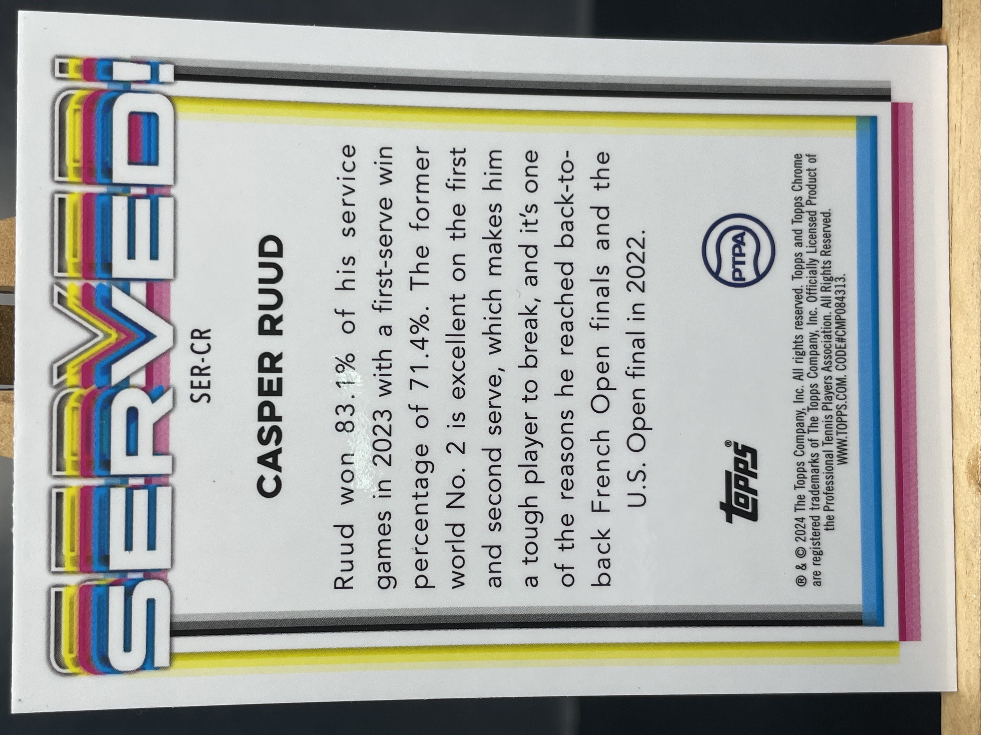 (B6) 2024 TOPPS 重影特卡 折射 卡斯珀 鲁德 2025年美网混双亚军 实卡好看 收藏凑套必备 卡品如图 !!!