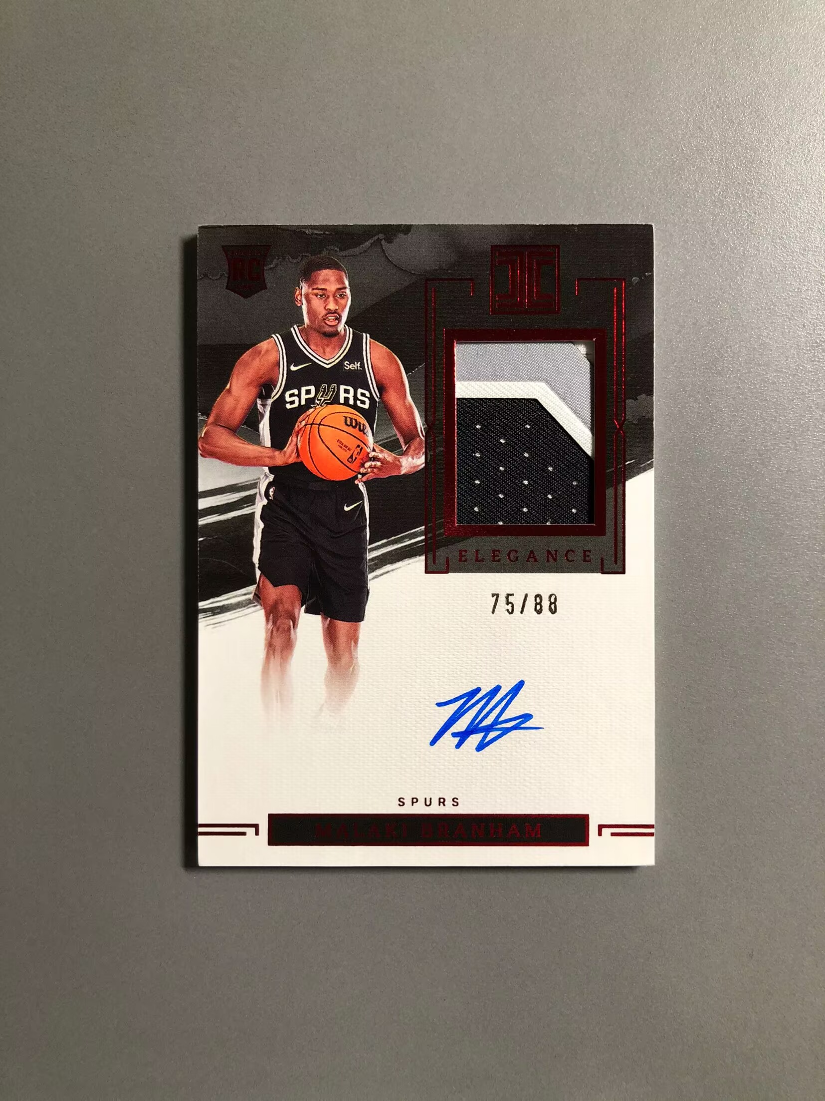 2022-23 Panini Impeccable Malaki Branham RC 马拉基布拉纳姆 马刺 新秀 RC 球衣 签字 卡签 RPA 中国红 88编 切割暴力 卡品如图 可累计FT034