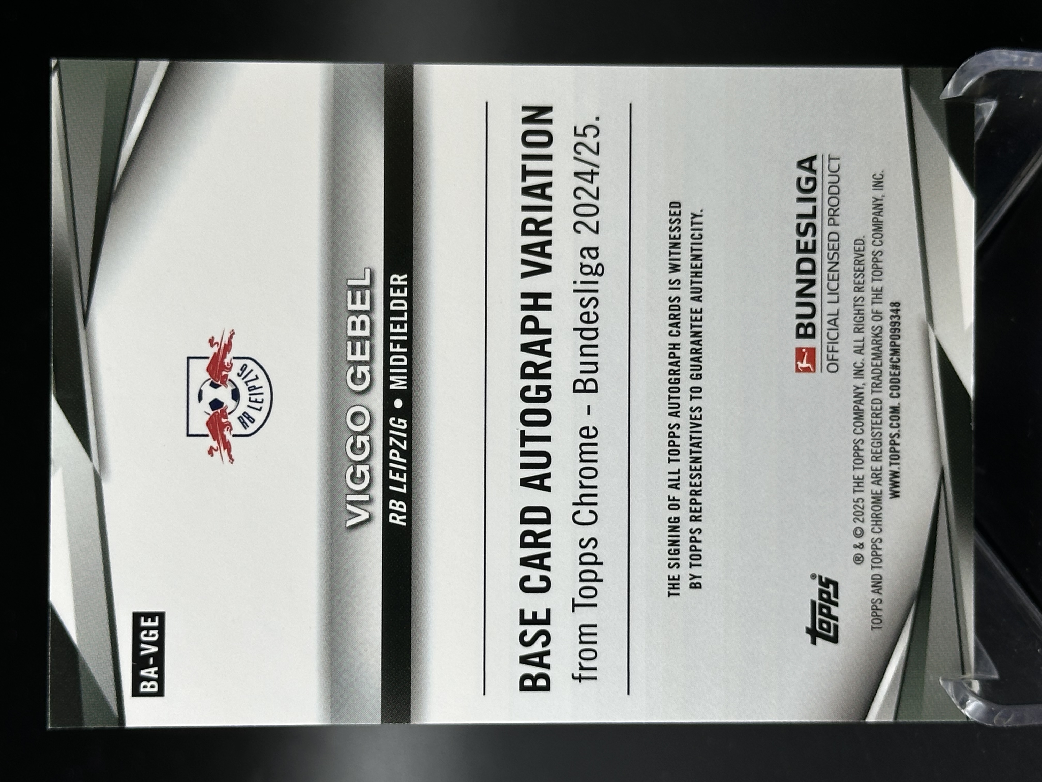 2024-25 Topps Chrome gebel 【小黄拍卖】德甲 耶贝尔 加贝尔 莱比锡红牛 新秀 rc 签字 金折 49/50编「cook」