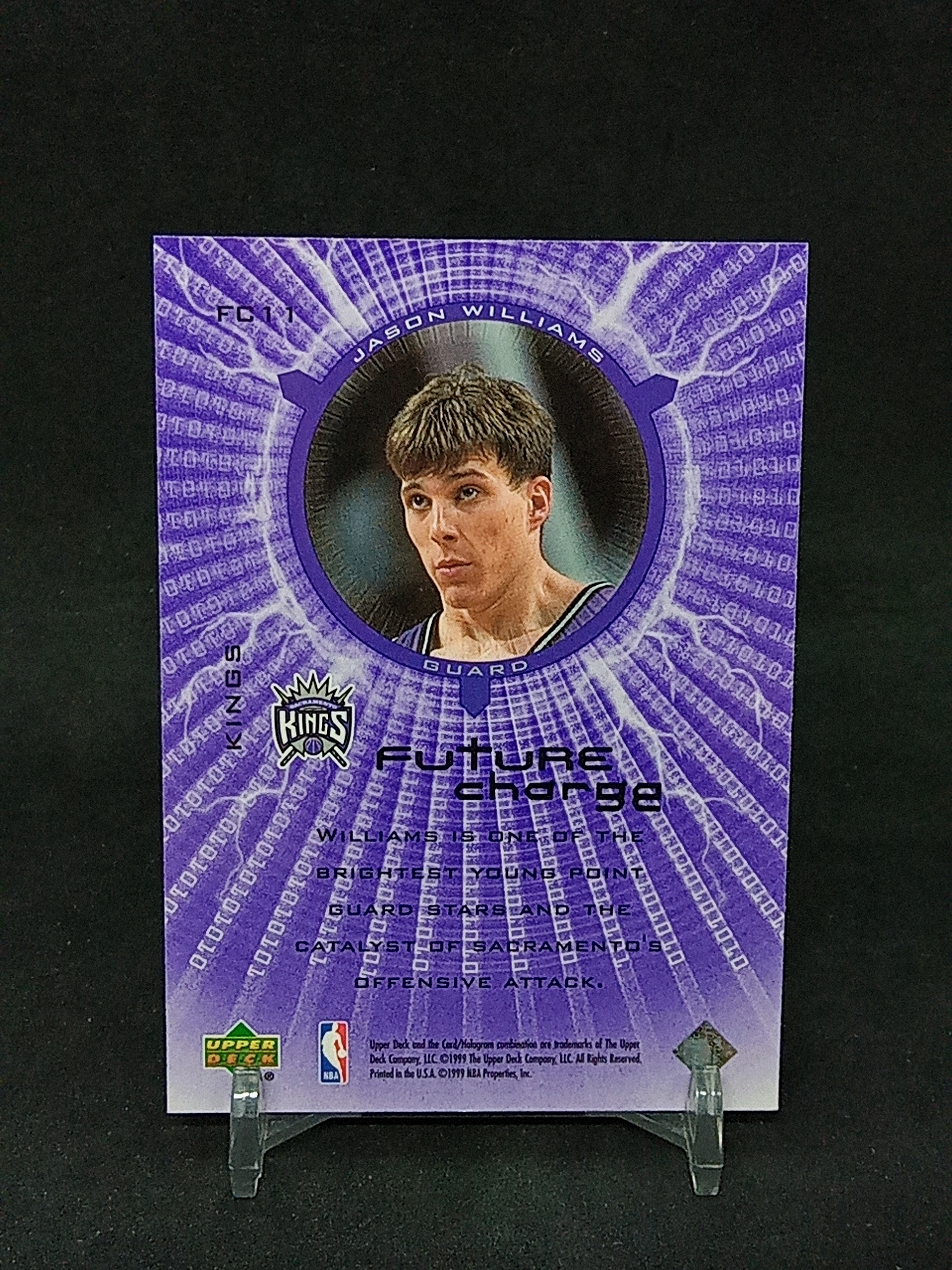 【DC拍卖】9.28HK `1999-00 Upper Deck #FC11 白巧克力杰森威廉姆斯 国王 Future Charge 电光镭射老特卡`