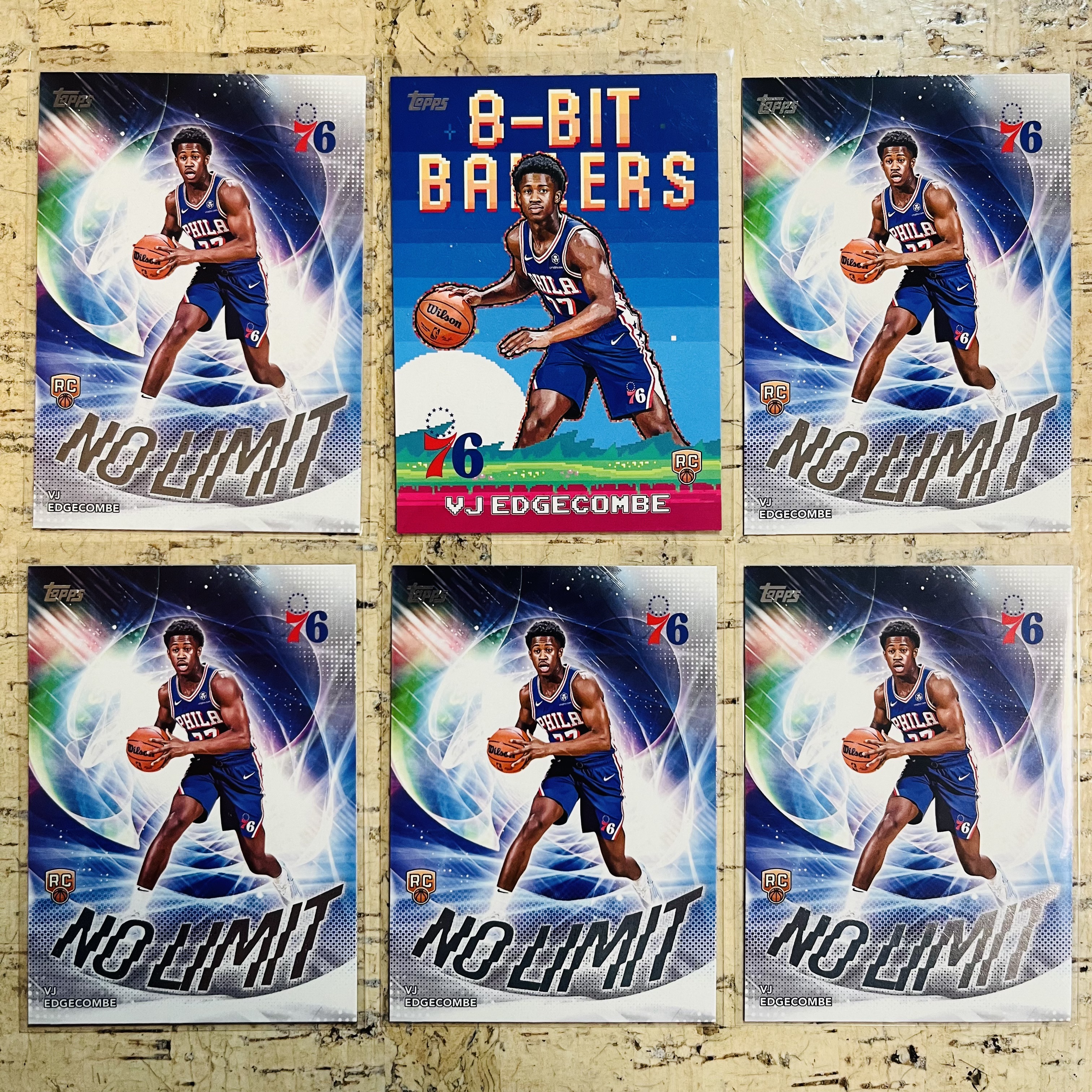 2025-26 Topps Flagship VJ Edgecombe RC 新秀 76人 vj 埃奇库姆 特卡 6张打包 8-bit 无极限 此标有膜无夹【小卡迷拍卖 可累积半年】