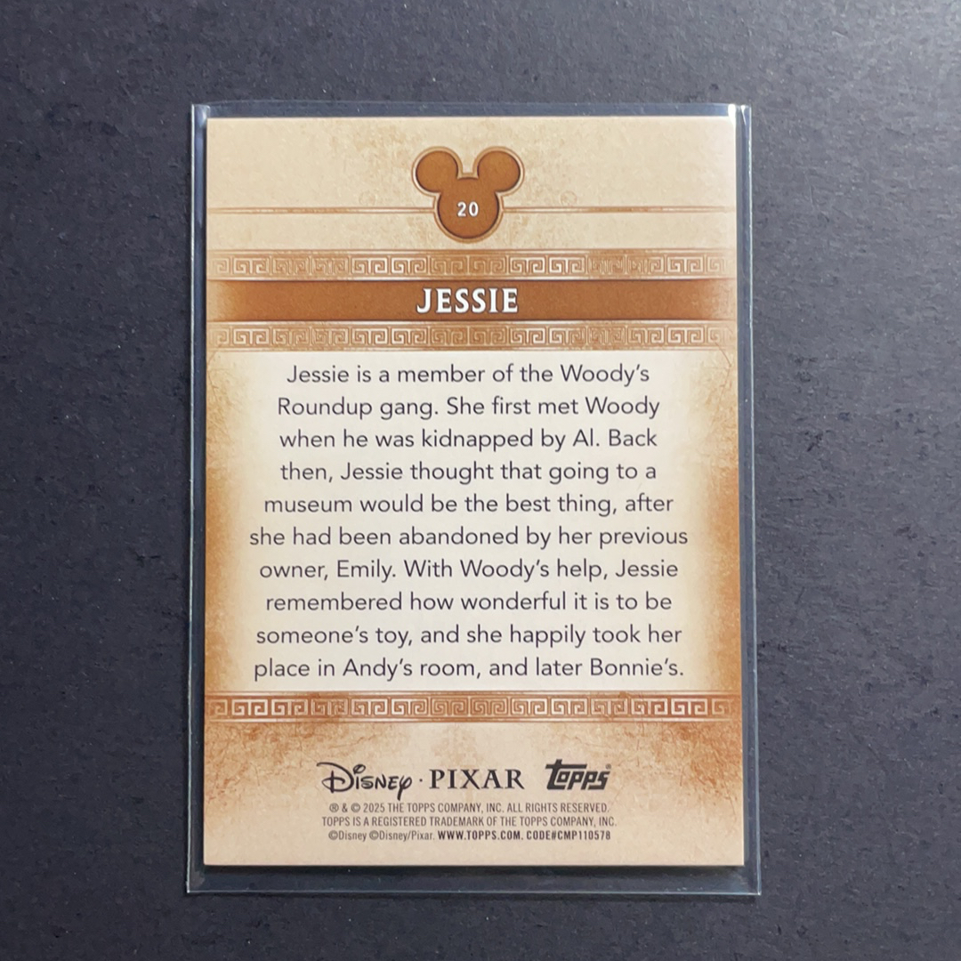2024 Topps Disney 迪士尼MInt 杰茜 翠丝 玩具总动员 铜级别银折base序号20 2025 Topps Chrome Disney 迪士尼Mint系列