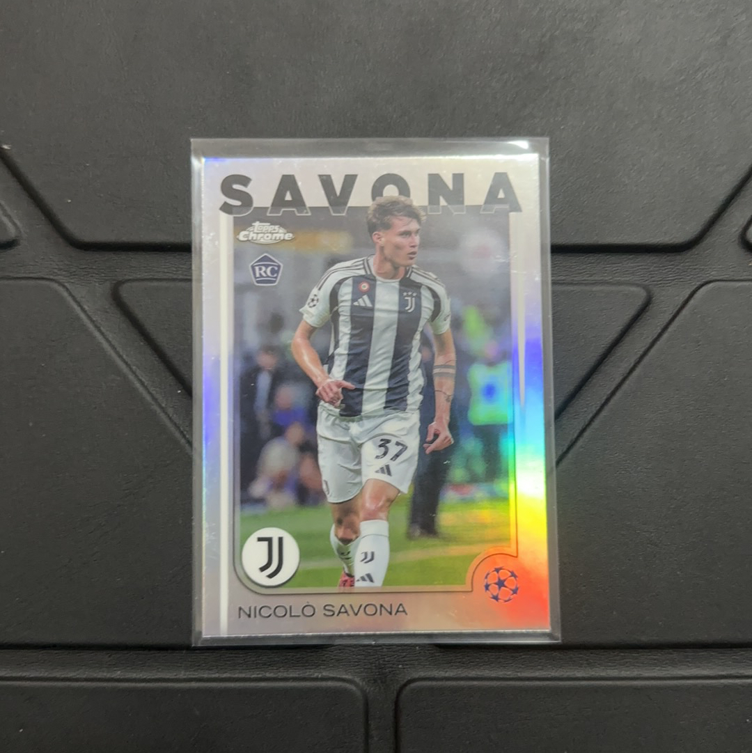 2025 Topps Chrome nicolo savona 尼扩拉 尤文图斯 TC 折射 银折 卡品如图 不包卡品 1119Z