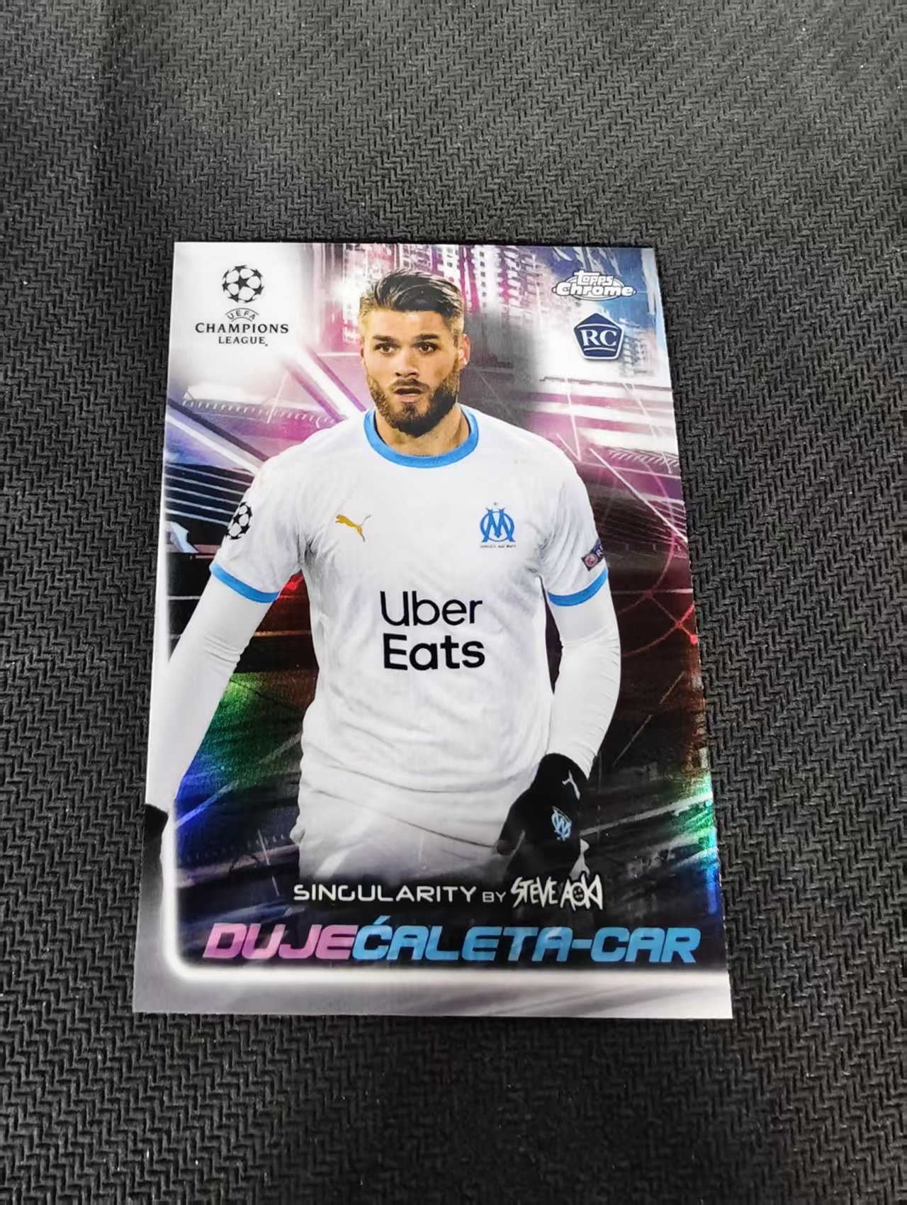【可合并,不累计】2021 Topps Chrome Duje Caleta Car RC 卡莱塔 新秀 马赛 欧冠 银折 划痕 边角瑕疵