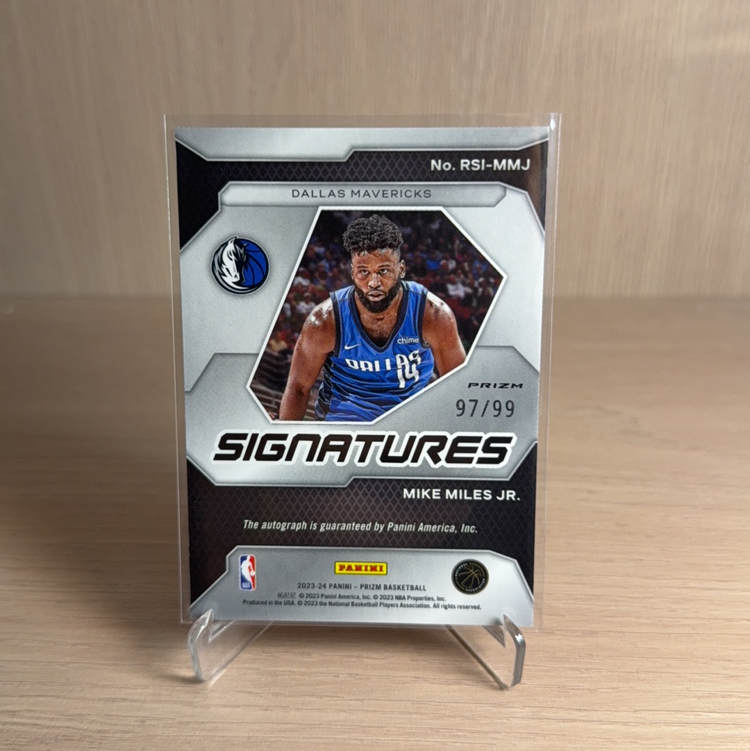 2023-24 Panini Prizm MIKE MILES RC 【免费代卖】独行侠 新秀 RC 小迈克 迈尔斯 /99编 PZ PRIZM 签字 贴签 红圈圈 折射 卡品如图 值得收藏…