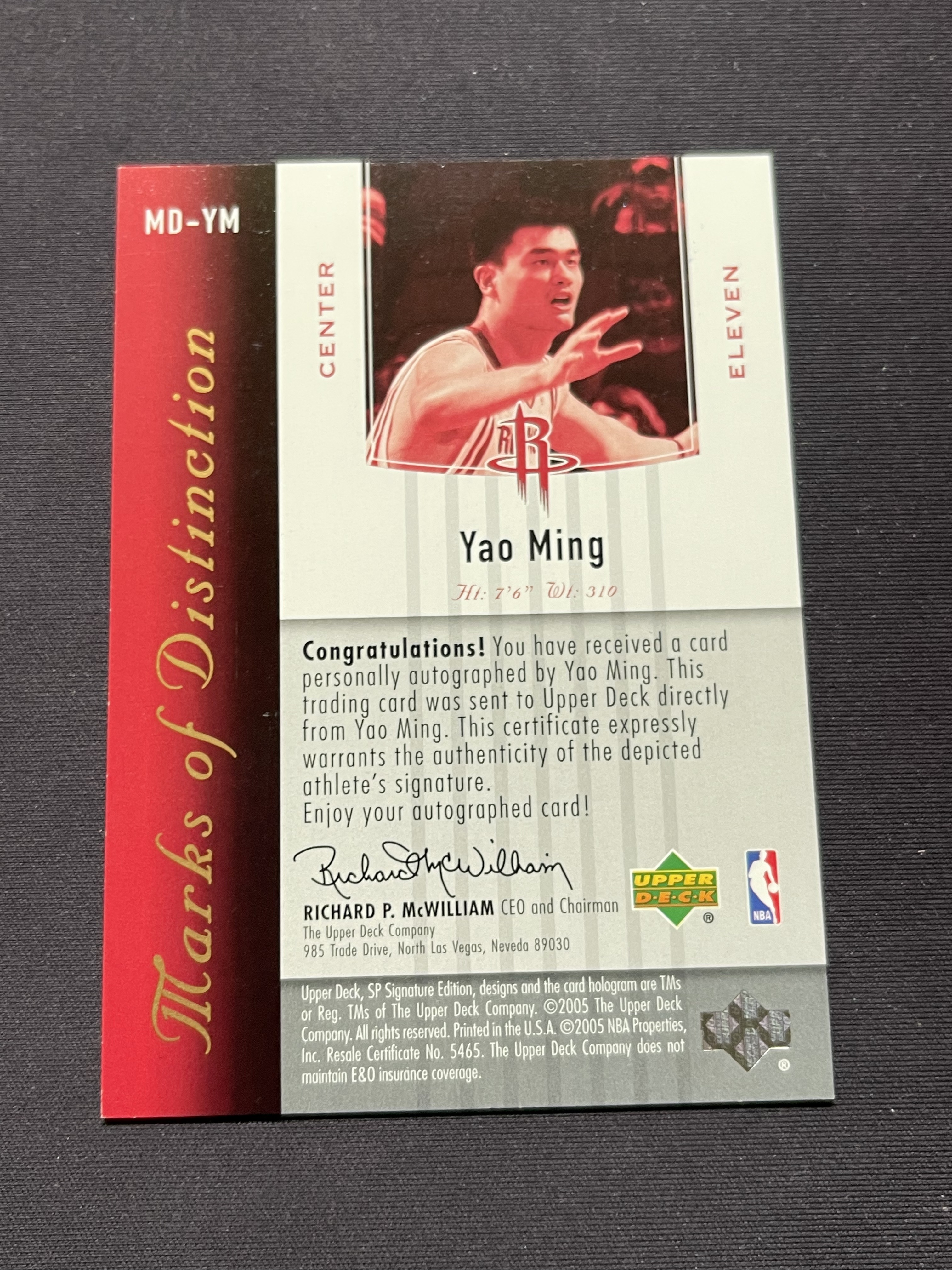 2004-05 Upper Deck SP Signature Edition Yao Ming 火箭 姚明 Marks of ...