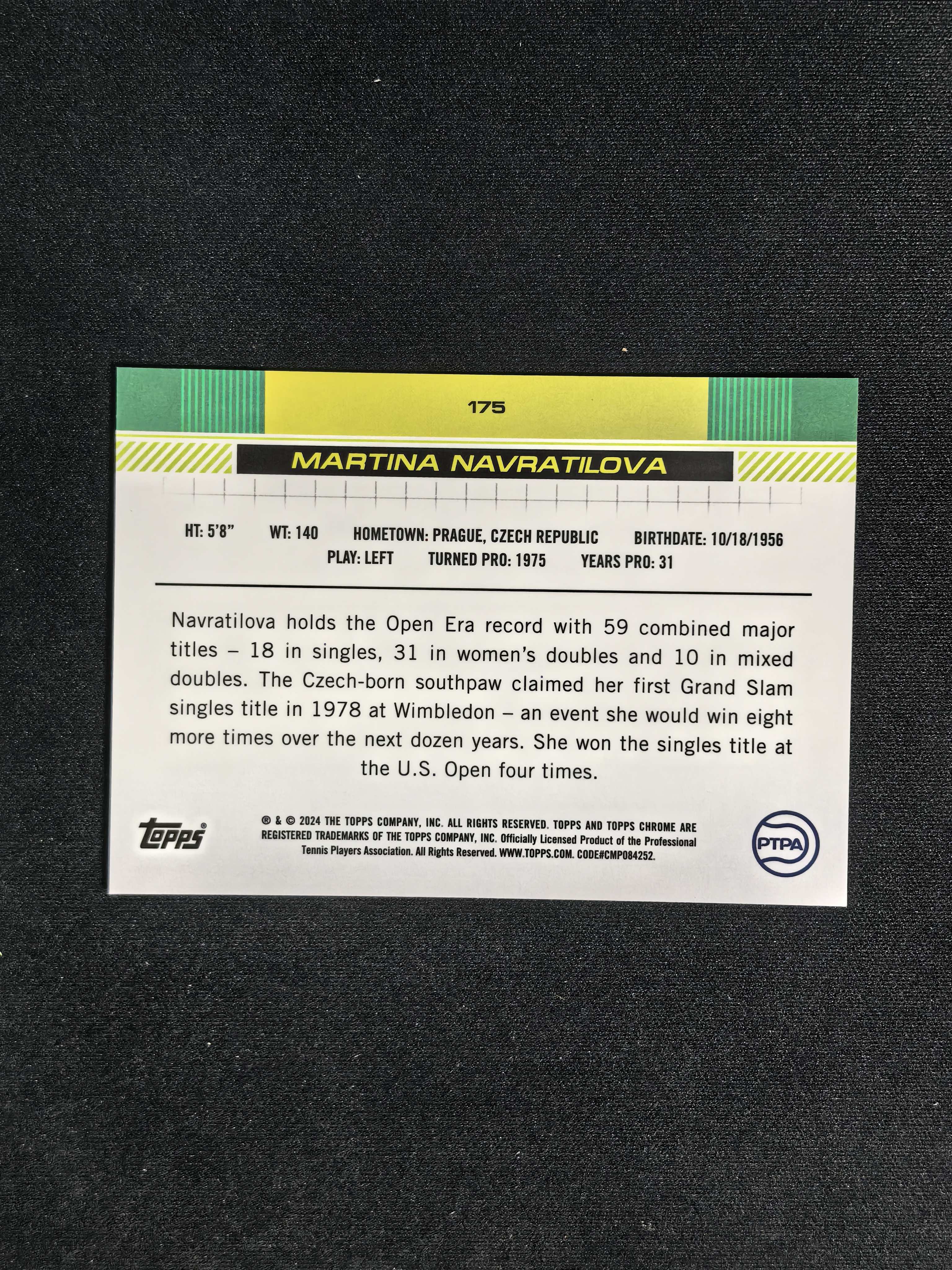 2024 Topps Chrome 玛蒂娜 纳芙拉蒂洛娃 网球TC 美国 玛蒂娜 纳芙拉蒂洛娃 250编 蓝折 卡品如图【CYT球星卡】