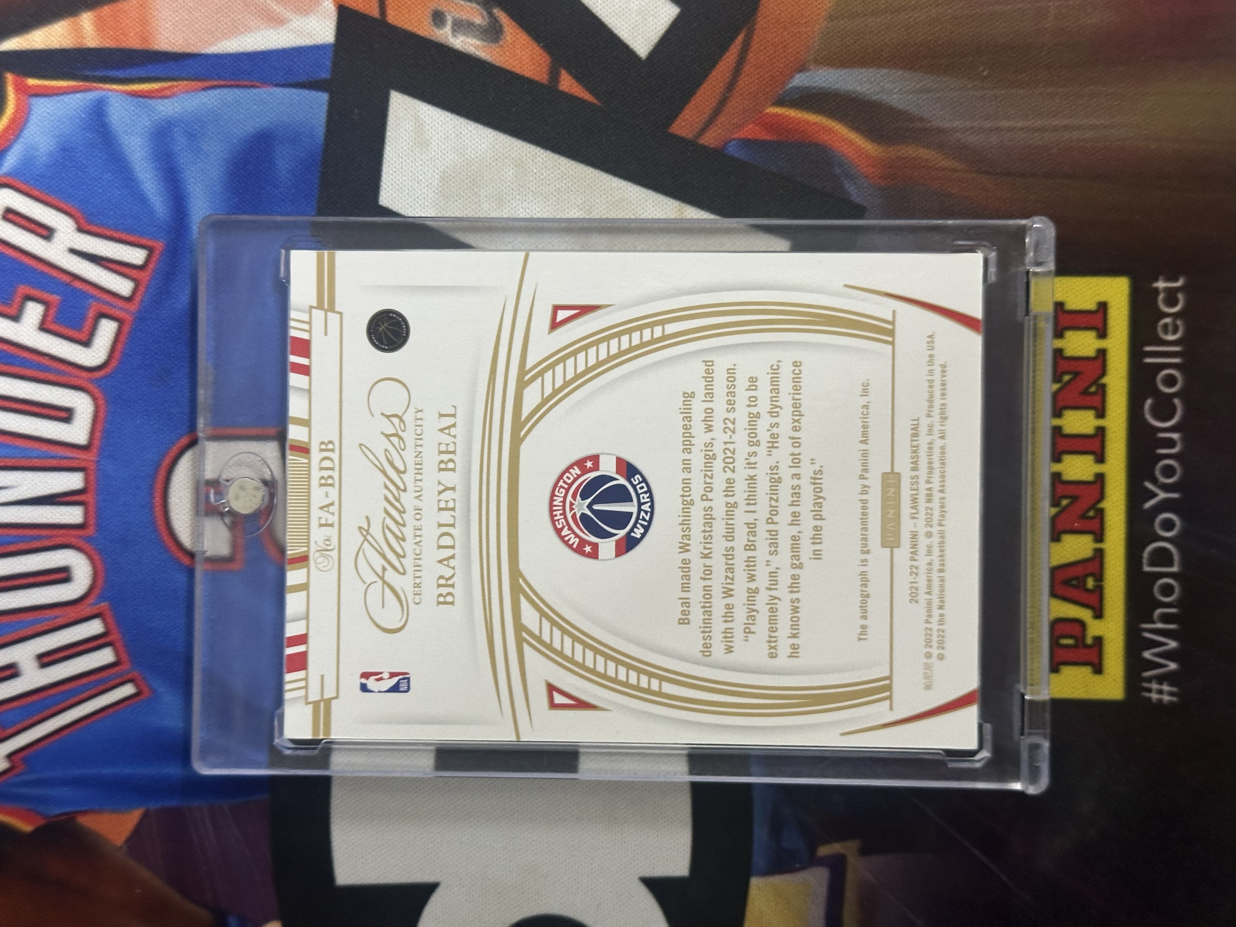 2021-22 Panini Flawless Bradley Beal 【小猪包代卖】奇才 比尔 05/10编 金折 签字 卡签 FA 特卡 进攻 llt
