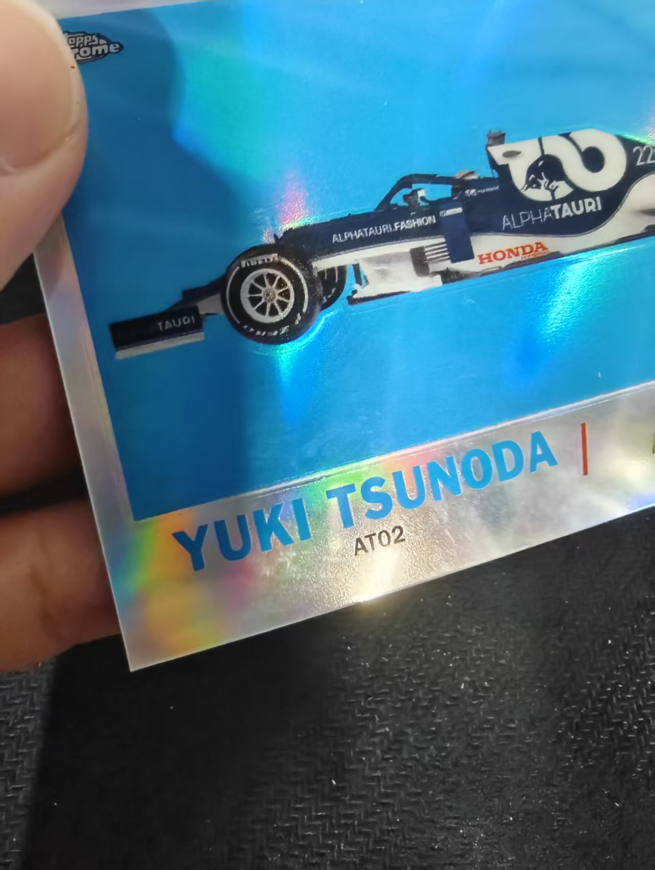 2021 Topps Chrome Yuki Tsunoda RC F1 方程式赛车 红牛二队 角田裕毅 新秀 银折 F1 划痕 边角瑕疵 #YT