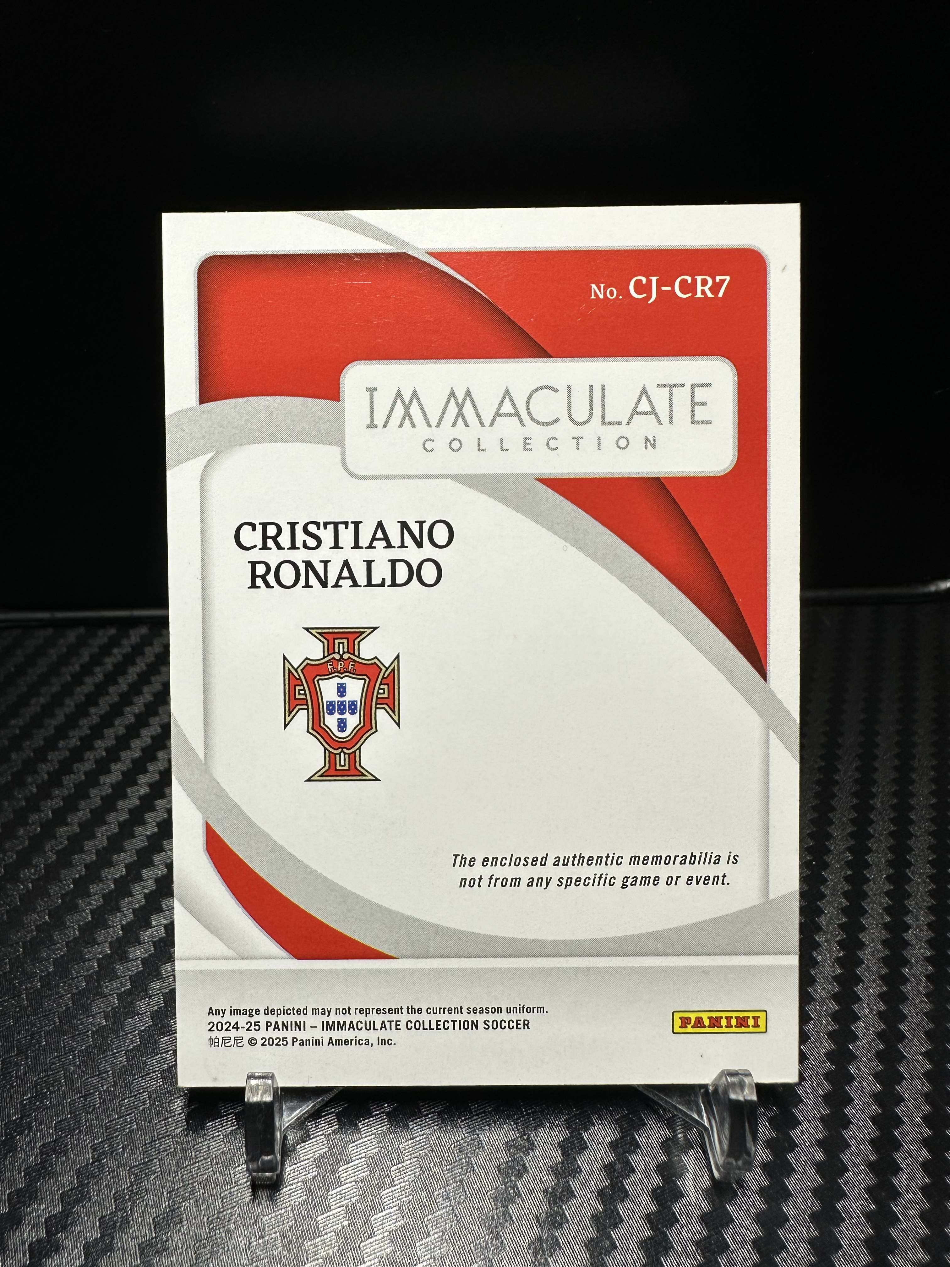 2025 Panini Immaculate Cristiano Ronaldo C罗01/49编 首编大窗镜面球衣Patch 葡萄牙国家队队长选图 爱咪咪系列卡品如图 总裁罗纳尔多皇马曼联尤文收藏