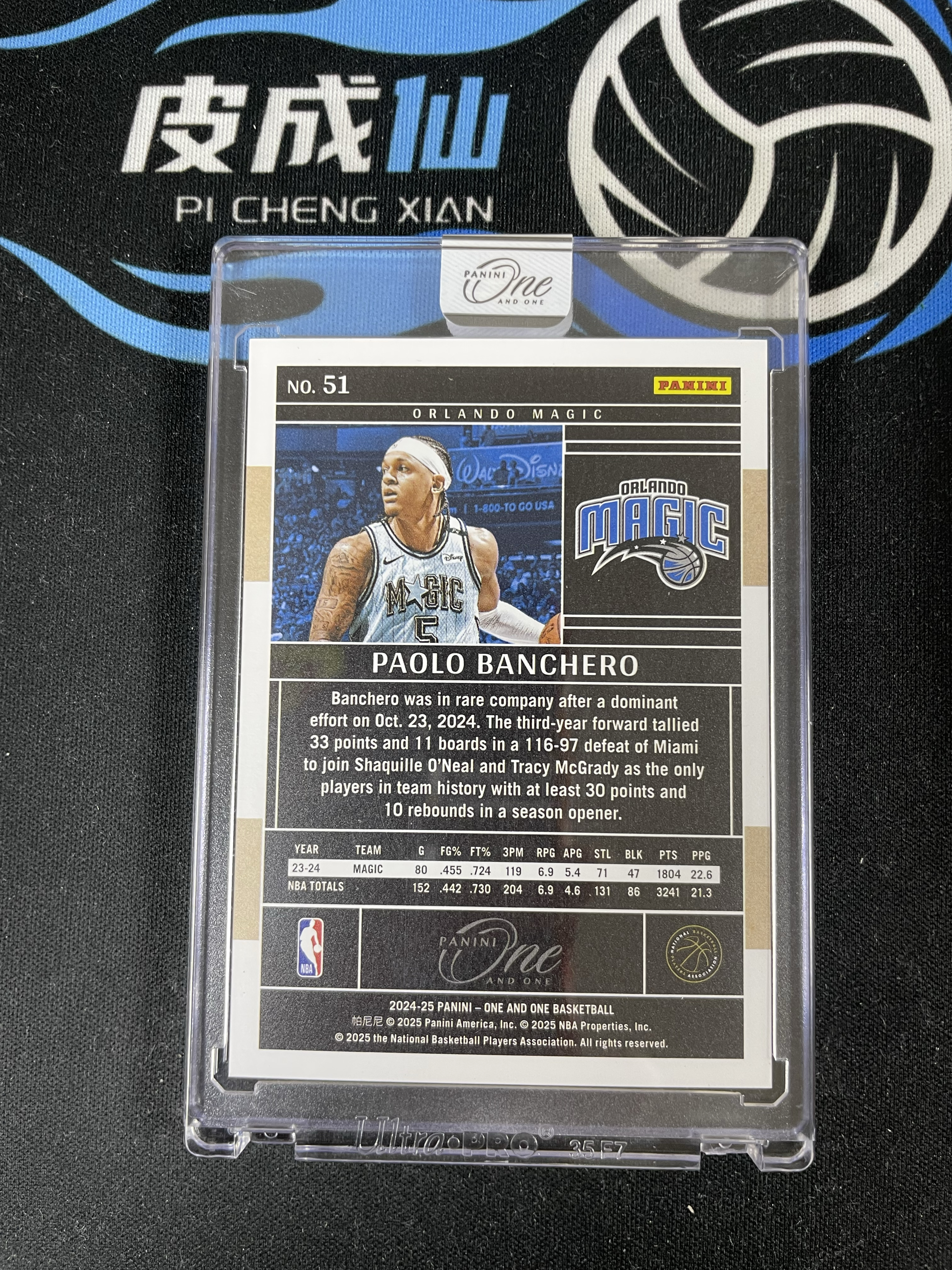 【皮成仙拍卖 统一手续费6%】 PANINI 24-25 ONE AND ONE 魔术 PAOLO BANCHERO 保罗班凯罗 班切罗 蓝折 35编 凑套必备 值得收藏【只发顺丰】北境19