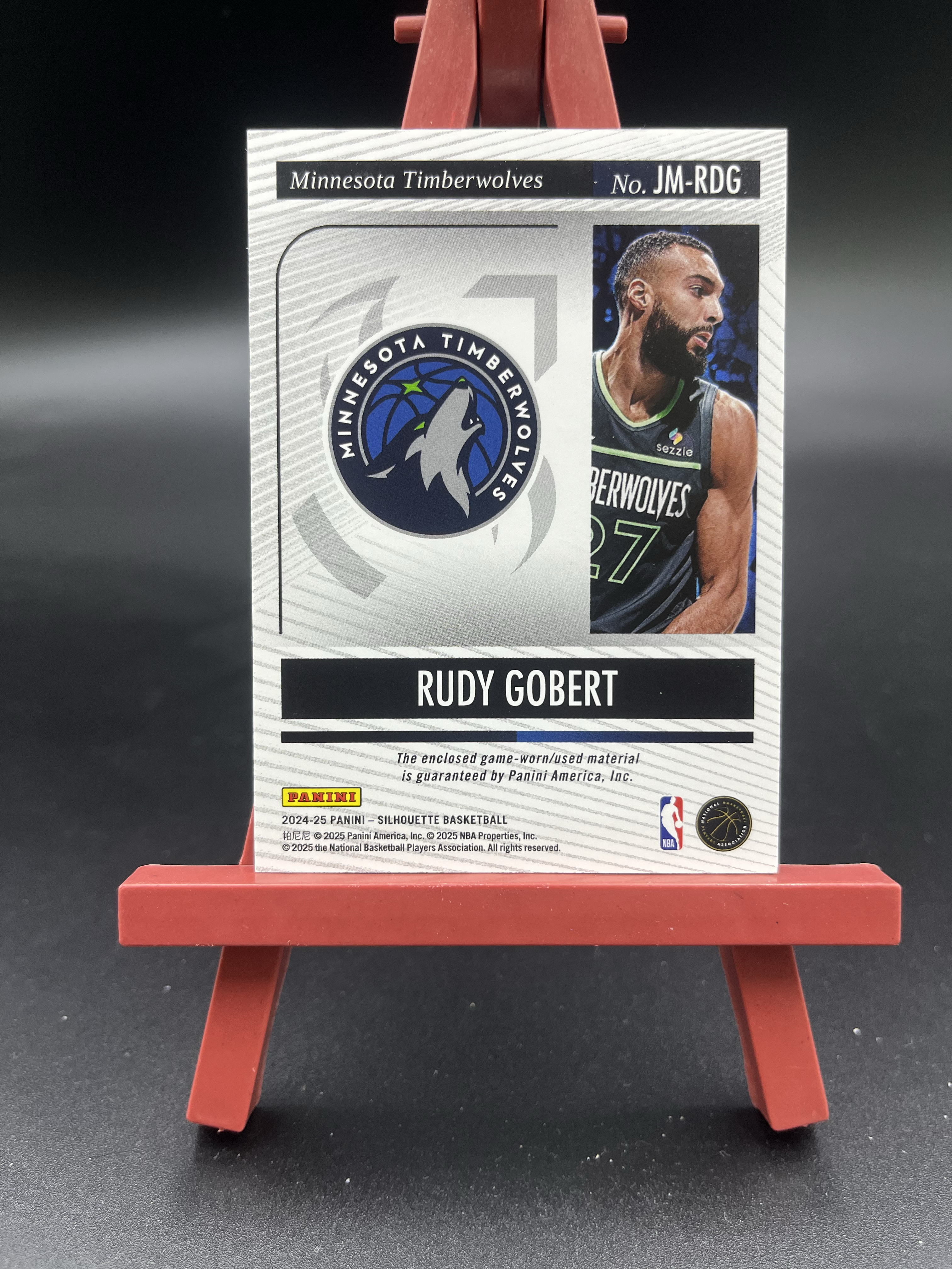 2024-25 Panini Silhouette Rudy Gobert 剪影 森林狼 鲁迪 戈贝尔 13/49编 大窗球衣物料切割 GU亲穿落场 卡品如图【优质物料专场】04WZ