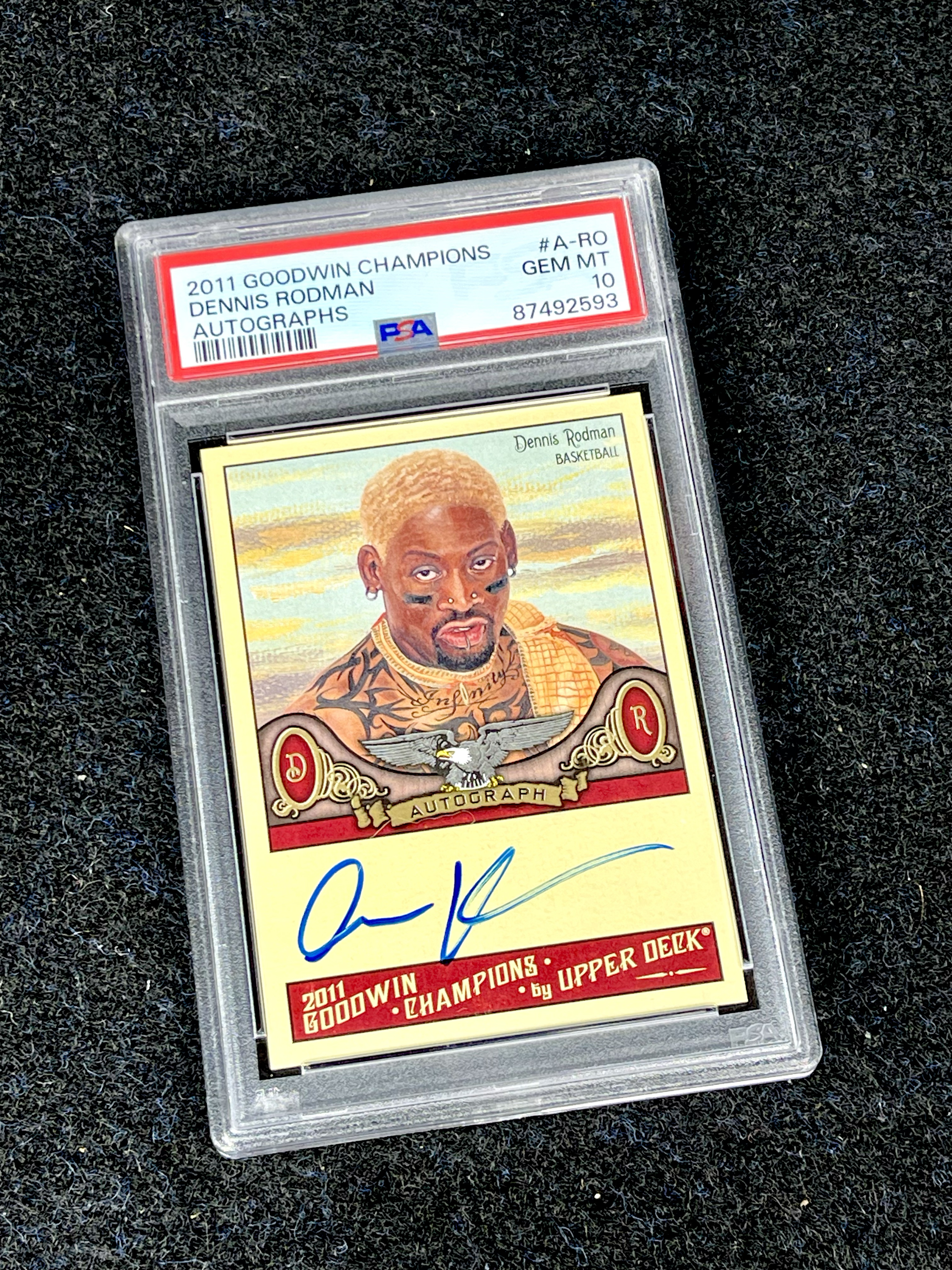 2011 Upper Deck GOODWIN CHAMPIONS AUTOGRAPHS Dennis Rodman PSA10 德温 丹尼斯 罗德曼 做旧大头照 卡签 超帅 质感拉满 全球唯一一张