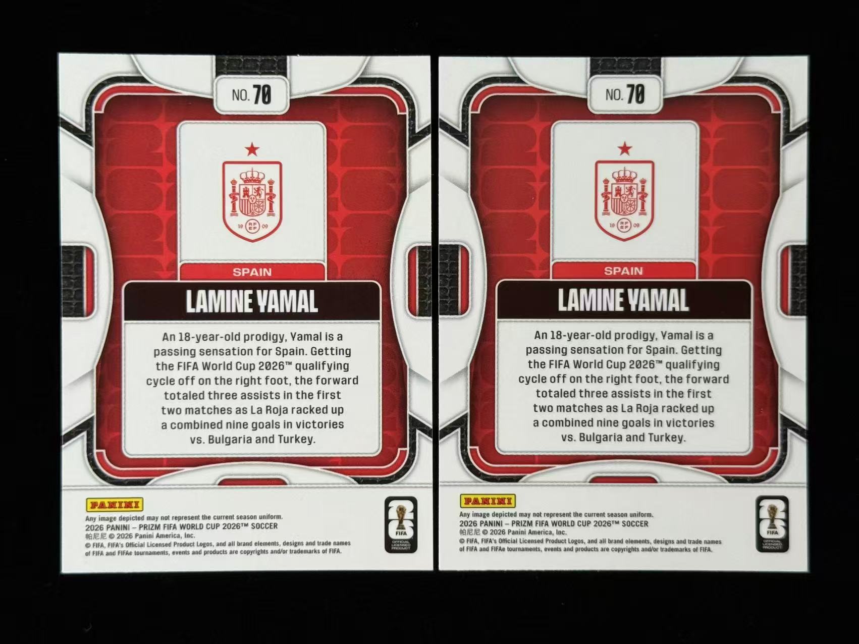 2026 Panini 拉明 亚马尔 西班牙 巴萨 世界杯PZ base 一图打包出售 卡品不保 #KEITH# 706