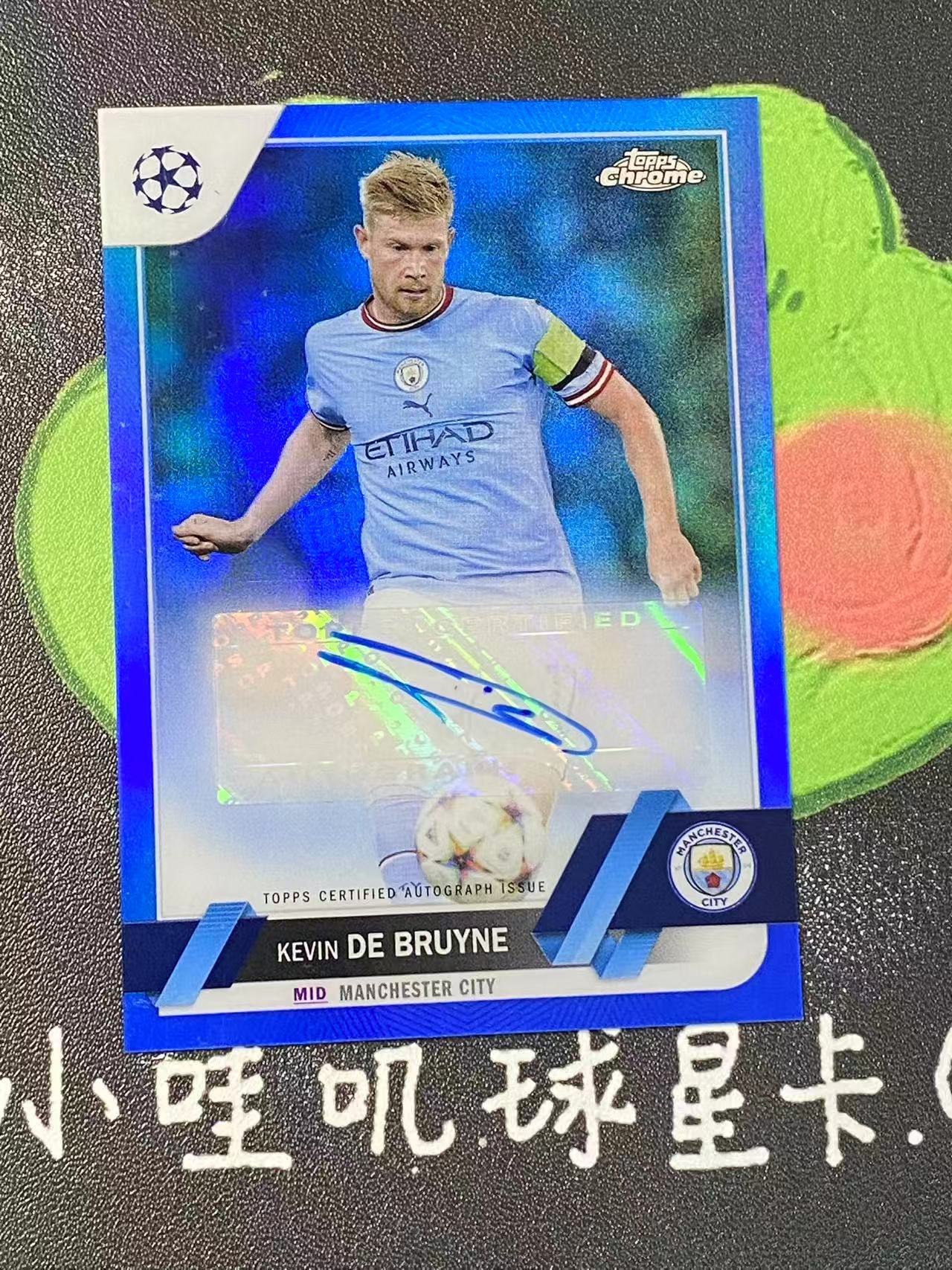 2023 Topps Chrome Kevin De Bruyne 欧冠 曼城 凯文 德布劳内 150编 蓝折 签字 比利时 丁丁 微瑕如图【ZYP代拍】JAY